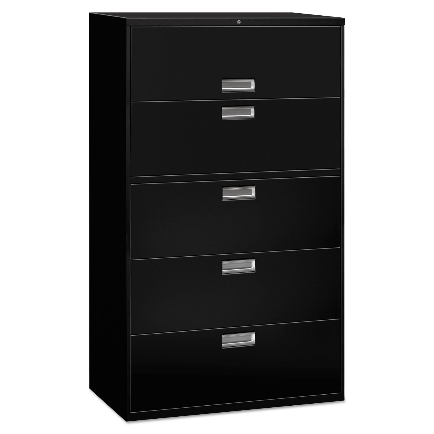 Lateral File, 5 Drawer, 42w x 19.25d x 67h, Black