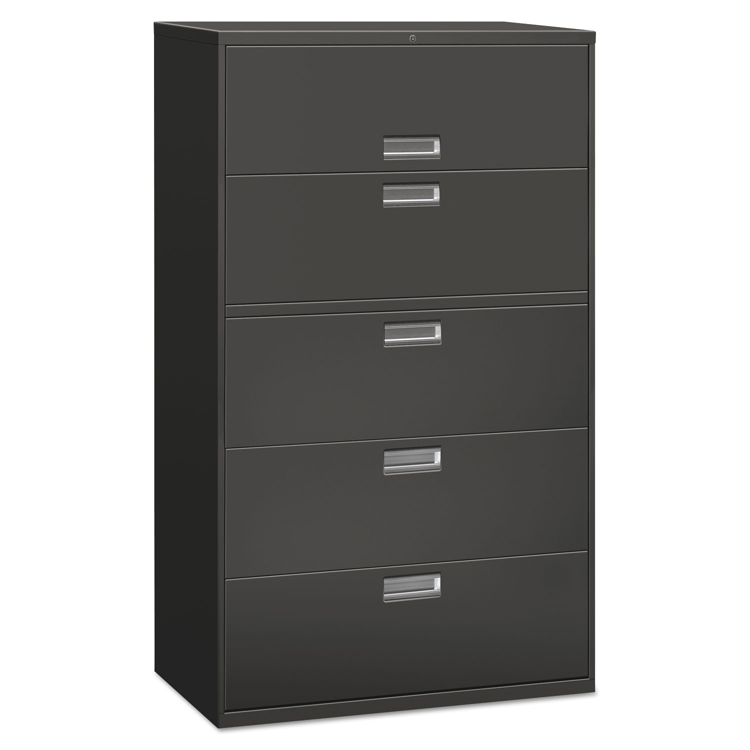 Lateral File, 5 Drawer, 42w x 19.25d x 67h, Charcoal