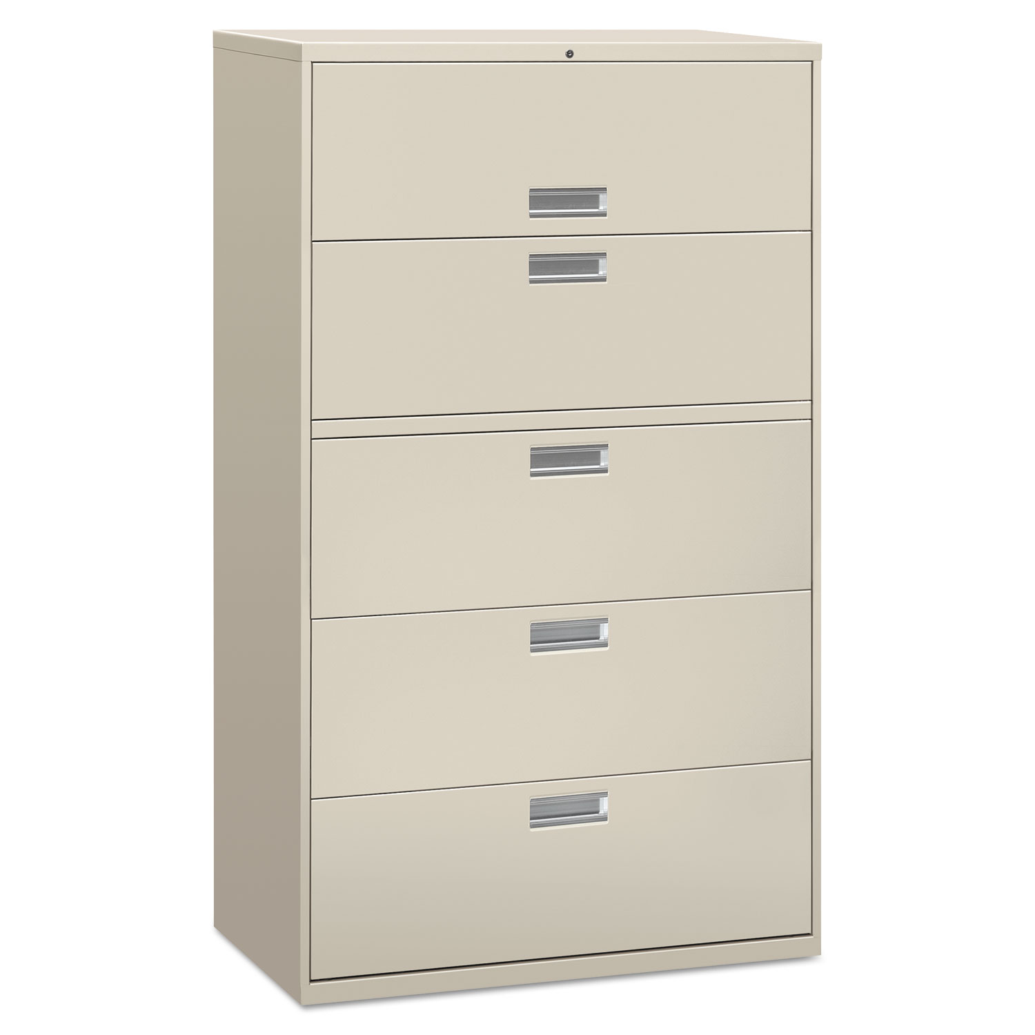 Lateral File, 5 Drawer, 42w x 19.25d x 67h, Light Gray