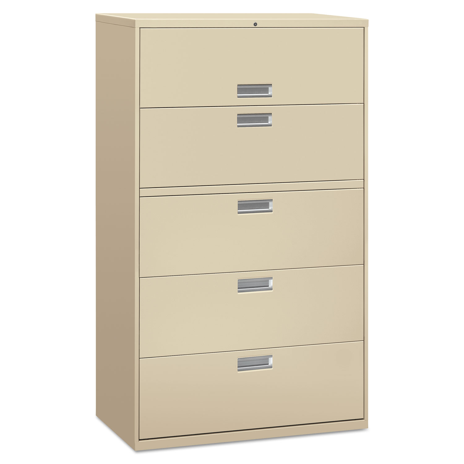 Lateral File, 5 Drawer, 42w x 19.25d x 67h, Putty