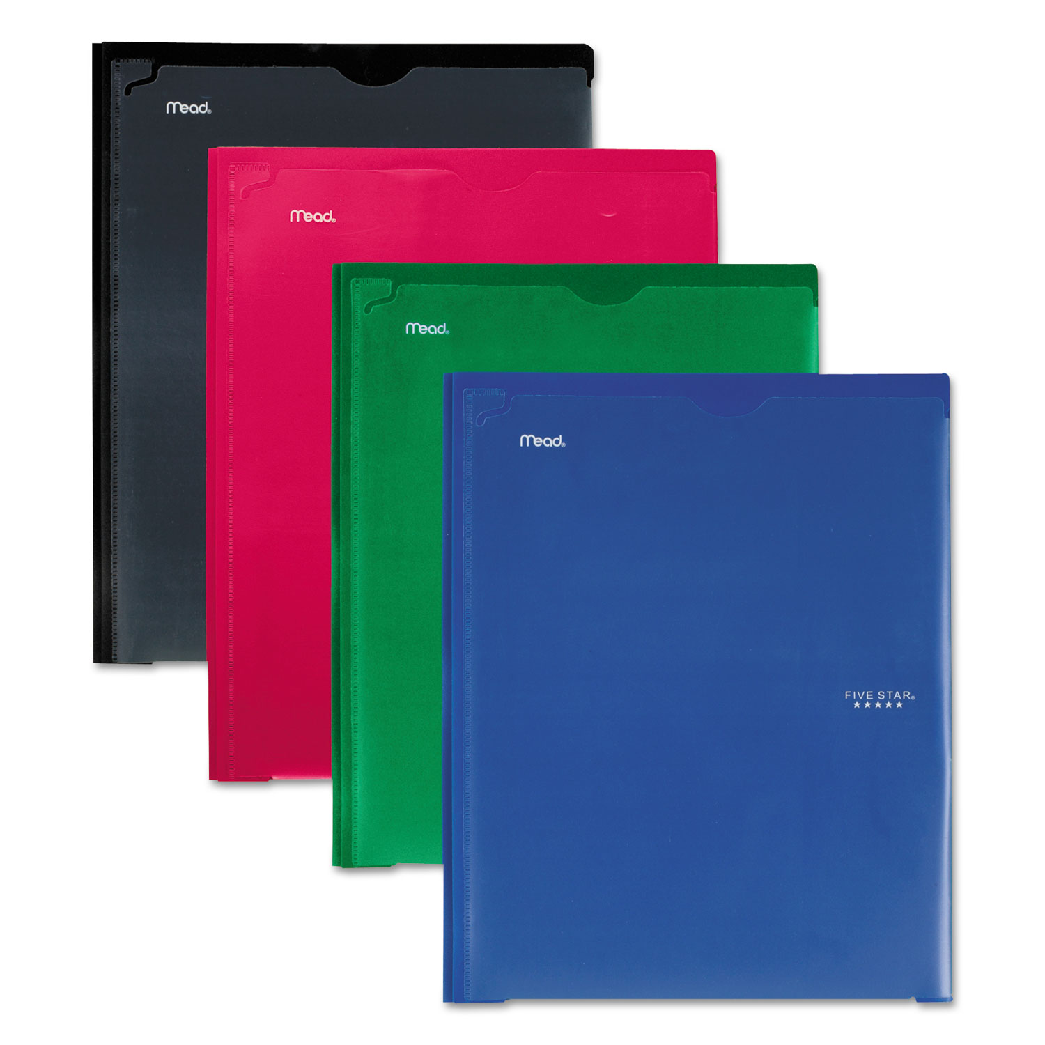  Five Star 38133 Customizable Pocket/Prong Plastic Folder, 20 Sheets, 8 1/2 x 11, Assorted, 4/Set (MEA38133) 