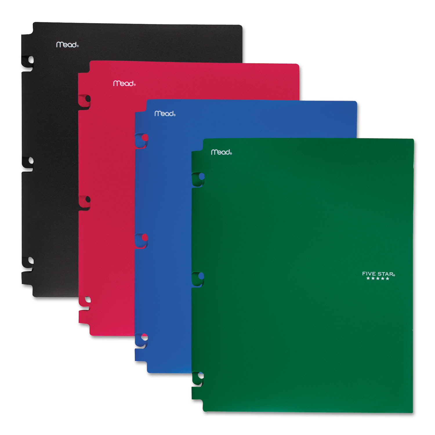  Five Star 73266 Snap-In Plastic Folder, 20 Sheets, 8 1/2 x 11, Assorted, Snap Closure, 4/Set (MEA73266) 