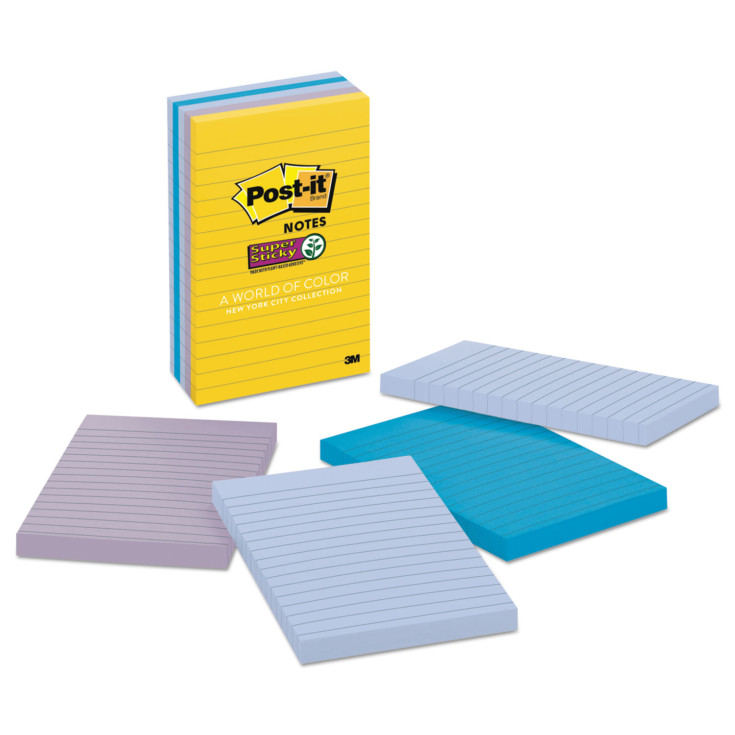 Pads in New York Colors Notes, 4 x 6, 90-Sheets/Pad, 5 Pads/Pack