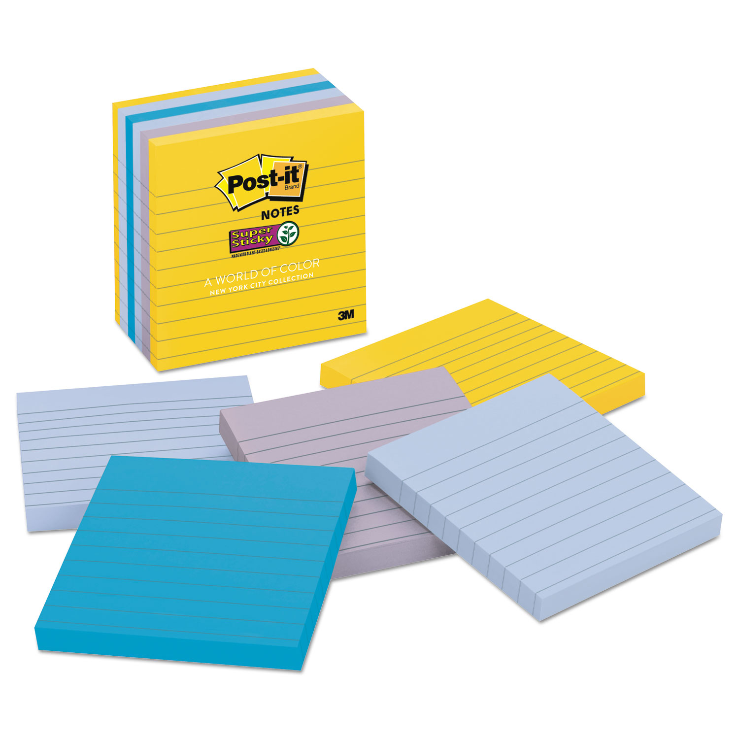 Pads in New York Colors Notes, 4 x 4, 90-Sheet, 6/Pack