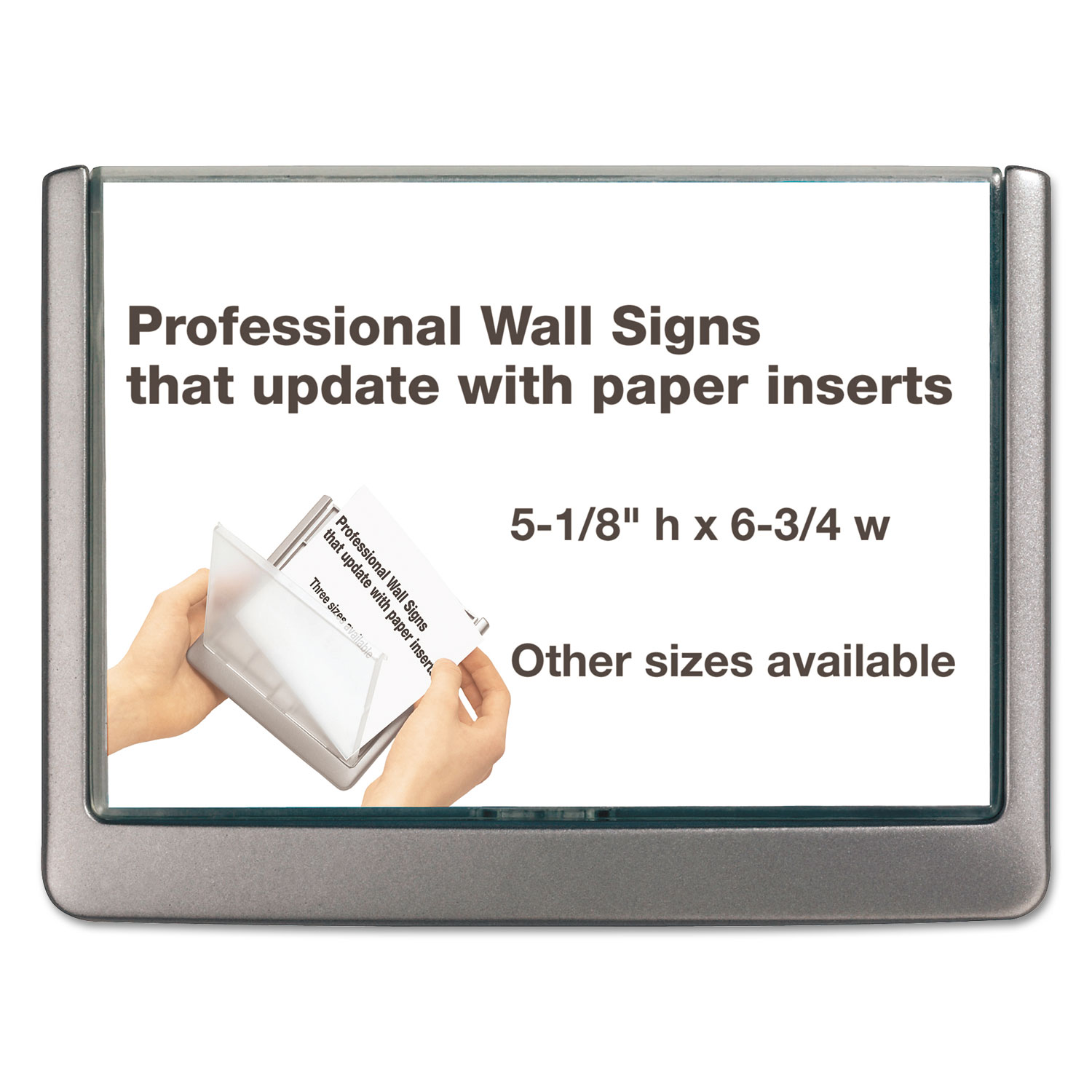  Durable 497737 Click Sign Holder For Interior Walls, 6 3/4 x 5/8 x 5 1/8, Gray (DBL497737) 