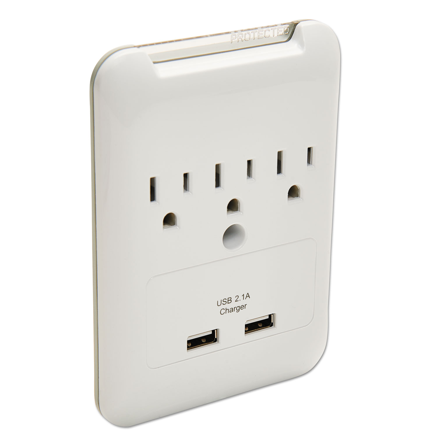  Innovera IVR71750 Wall Surge Protector, 3 Outlets/2 USB Charging Ports, 540 Joules, White (IVR71750) 