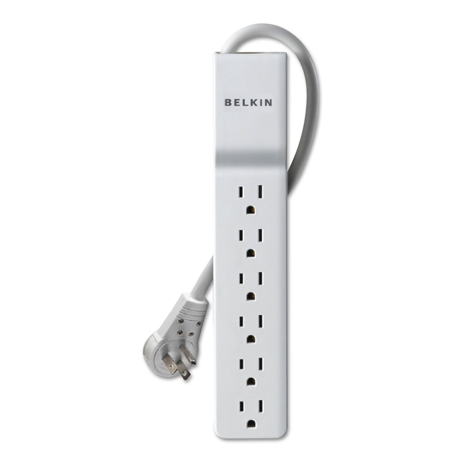  Belkin BE106000-06R Home/Office Surge Protector w/Rotating Plug, 6 Outlets, 6 ft Cord, 720J, White (BLKBE10600006R) 