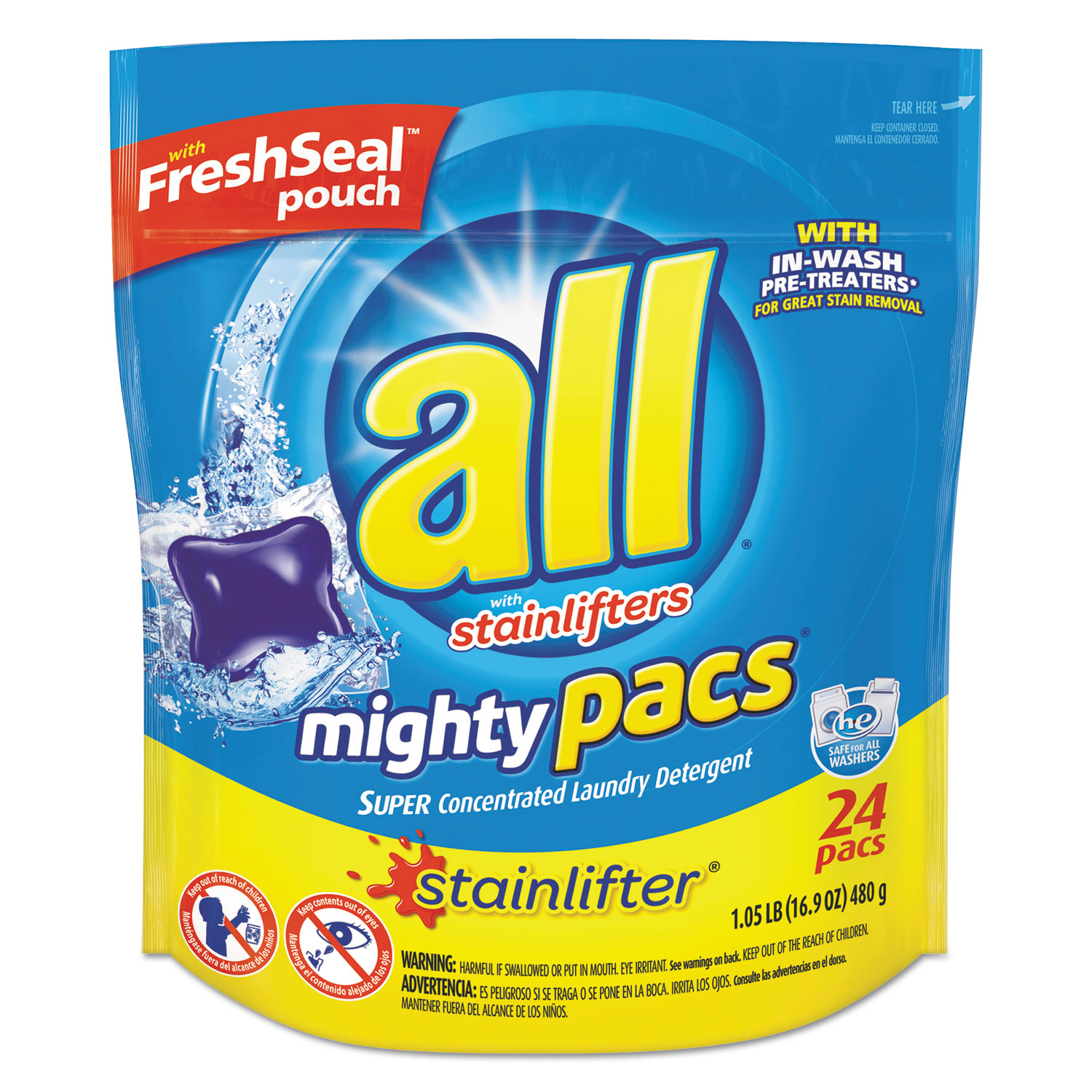 All Mighty Pacs, Liquid Pac, 24 Tabs per Packet, 6 Packet/Carton