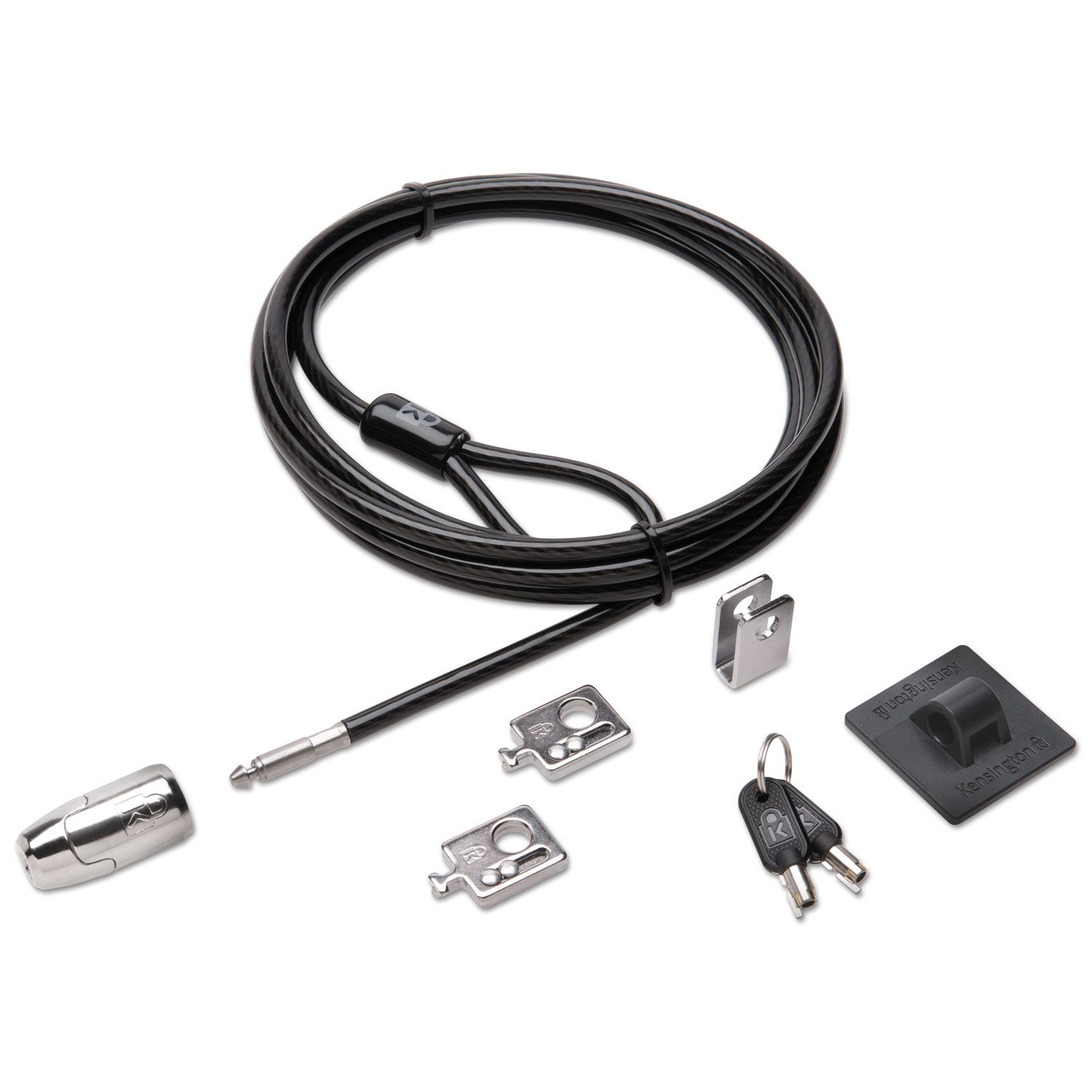  Kensington K64424WW Desktop and Peripherals Locking Kit 2.0, 8ft Carbon Steel Cable (KMW64424) 