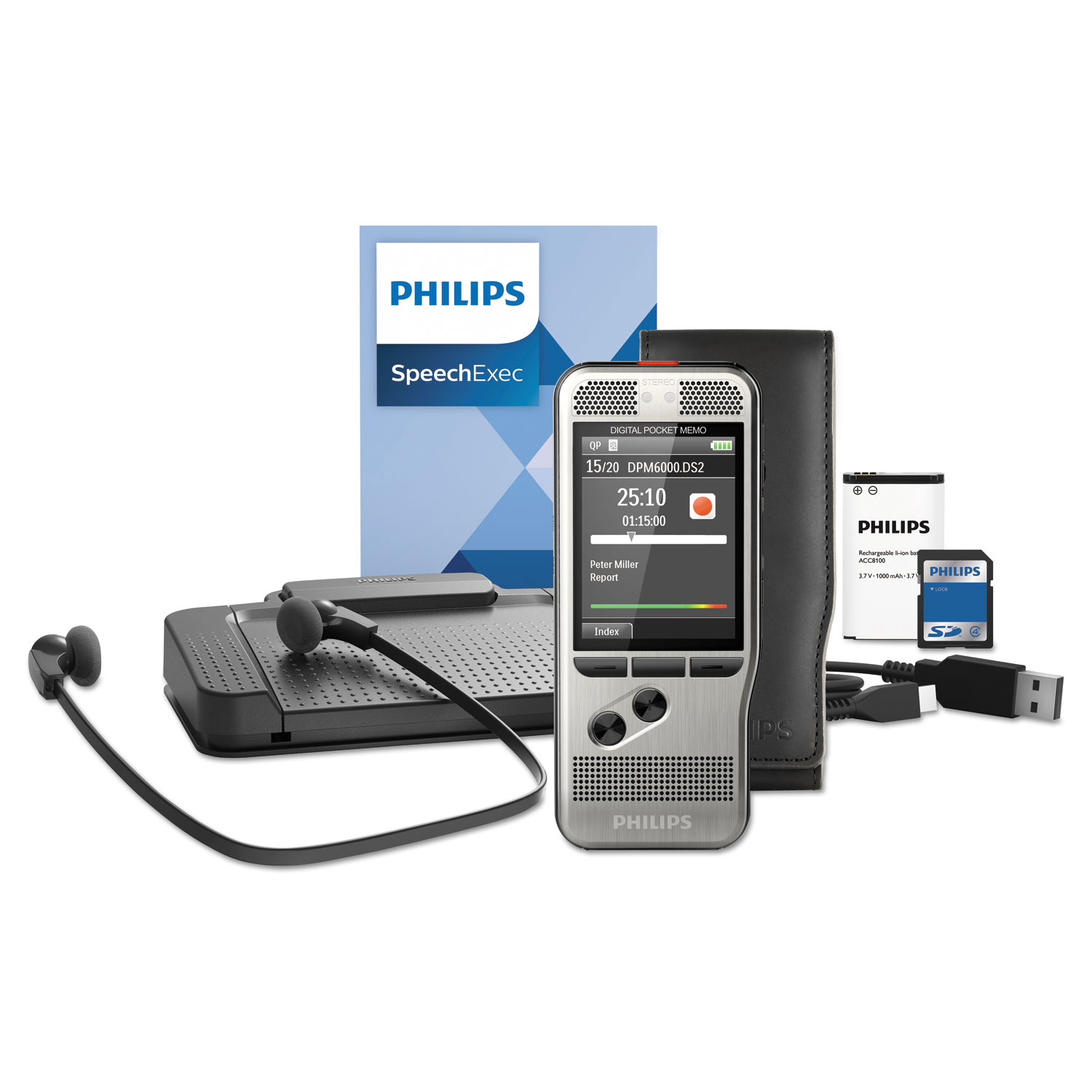 Philips DPM6700/03 Pocket Memo Dictation/Transcription Kit, Foot Control (PSPDPM670003) 