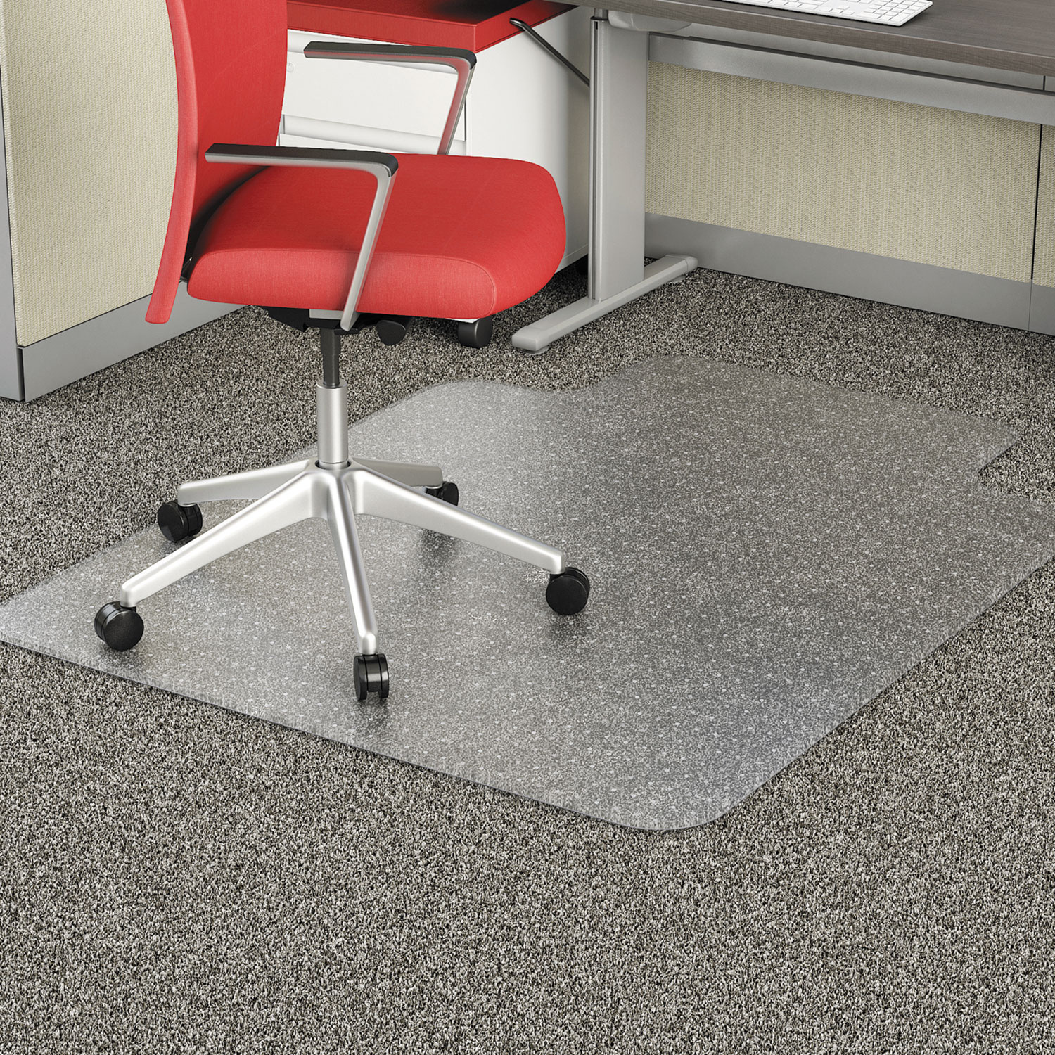 Realspace Economy Commercial Pile Chair Mat with Lip 36 x 48 Clear