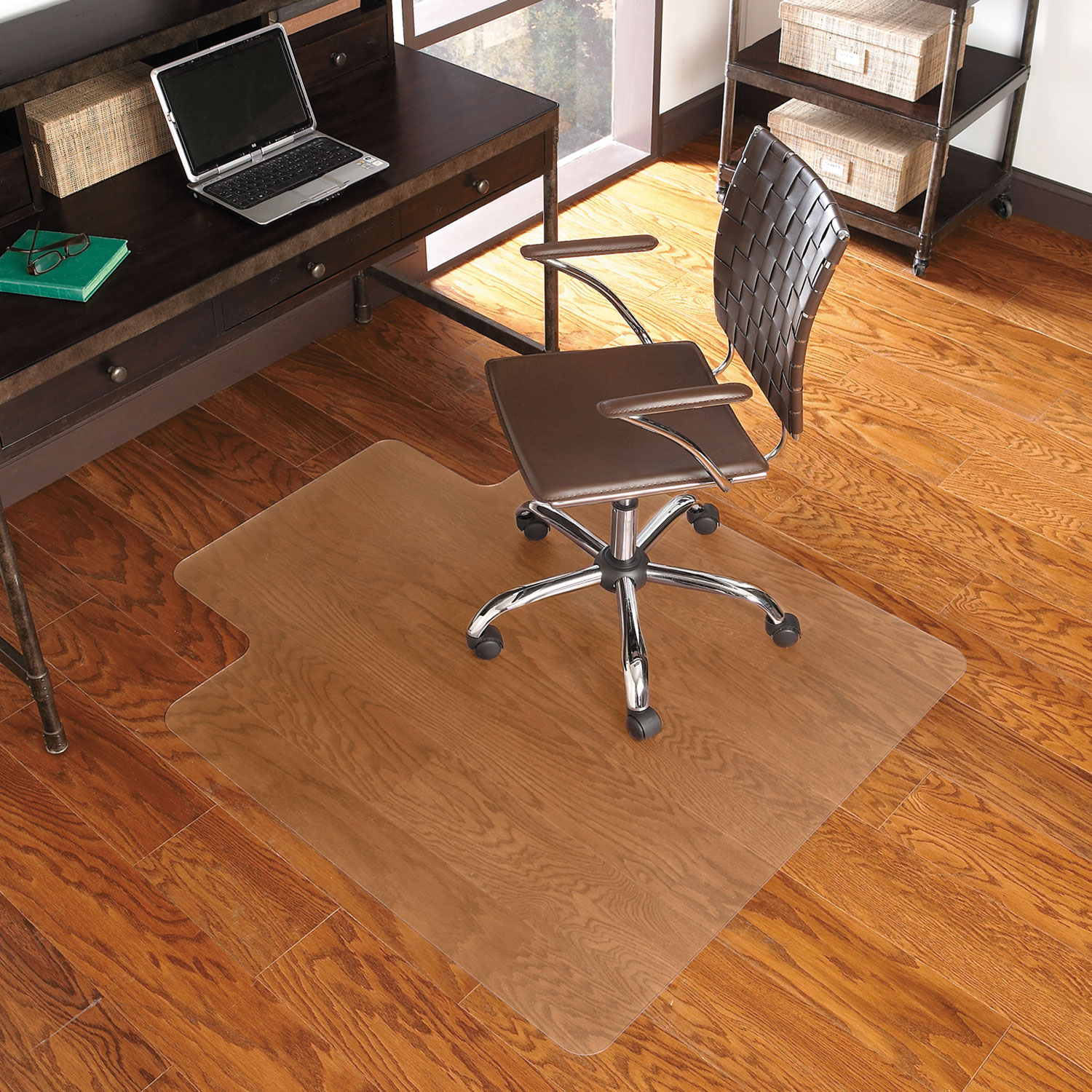 Natsukage 46x53 Inch Tempered Glass Chair Mat - Heavy Duty 1/4" Thick, Clear Desk Mat For Carpet Or Hardwood Floors