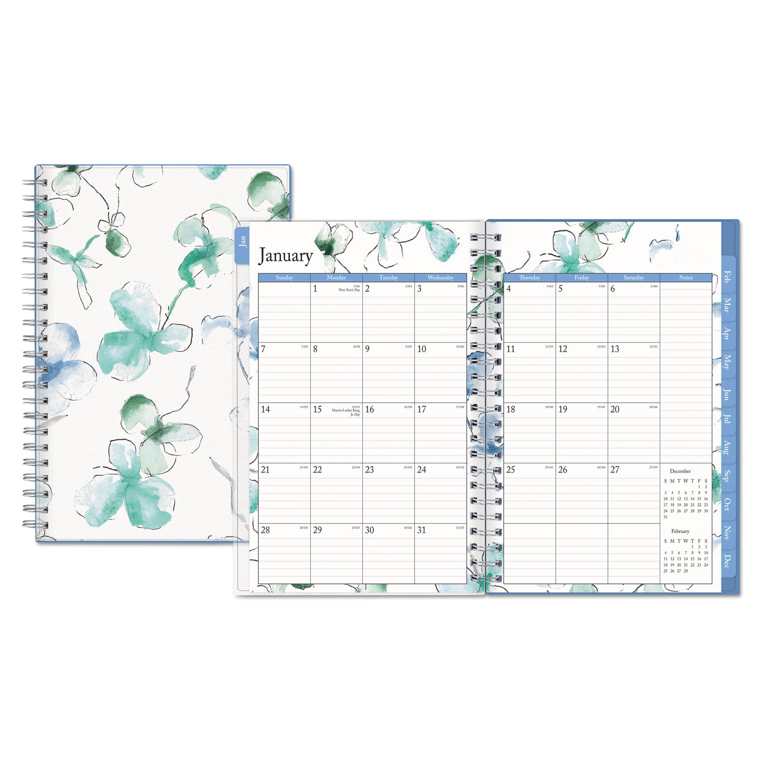  Blue Sky BLS101579 Lindley Weekly/Monthly Wirebound Planner, 8 x 5, White/Blue, 2020 (BLS101579) 