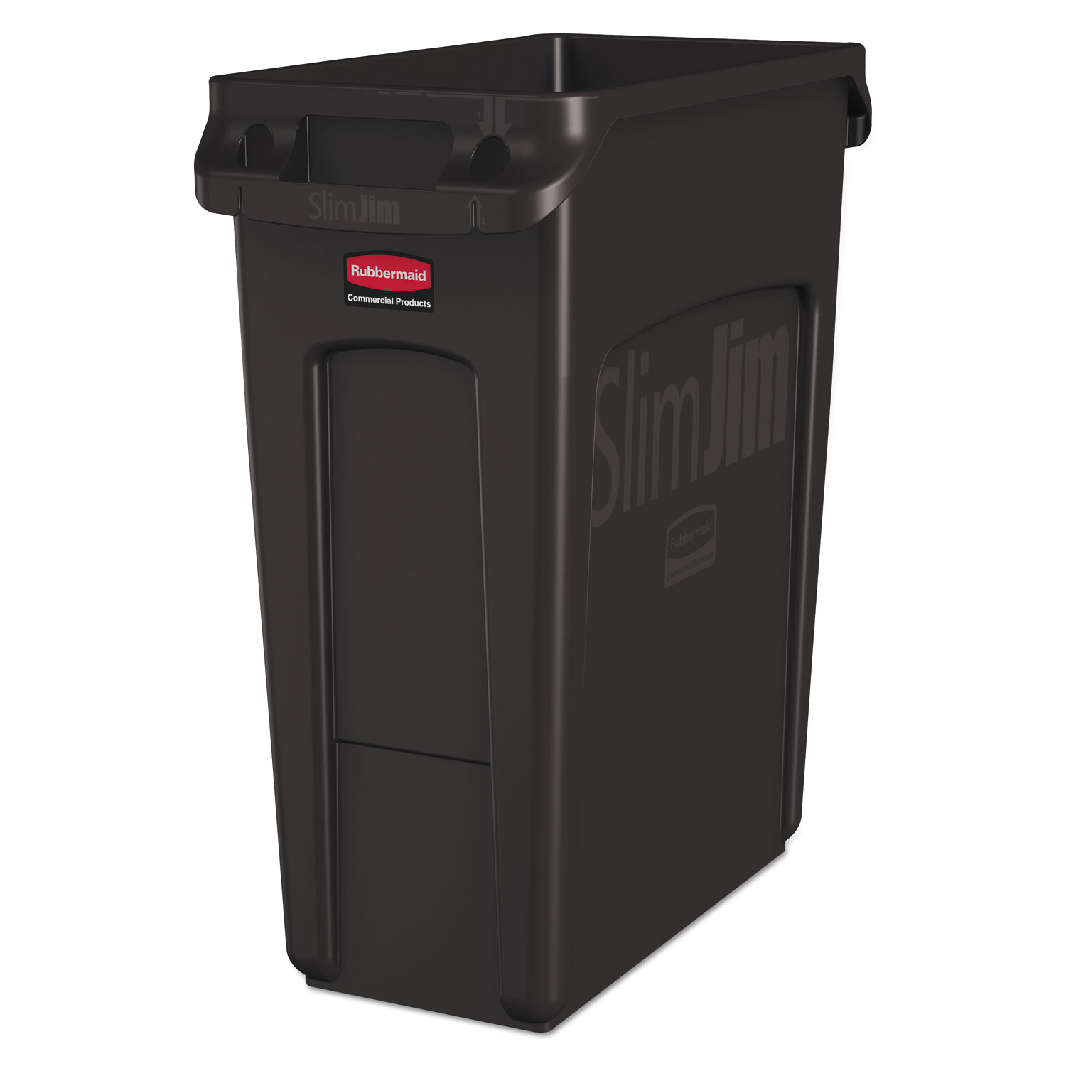 Rubbermaid Commercial Products 16-Gallons Black Plastic Commercial