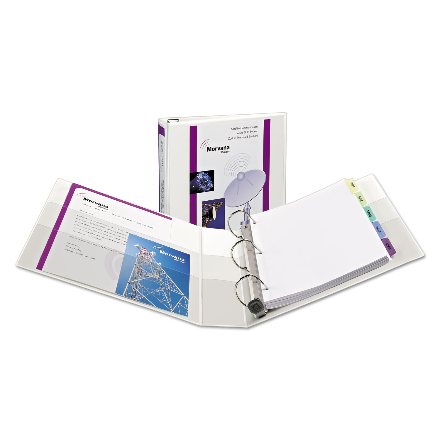  Avery 01319 Heavy-Duty View Binder with DuraHinge and Locking One Touch EZD Rings, 3 Rings, 1.5 Capacity, 11 x 8.5, White (AVE01319) 