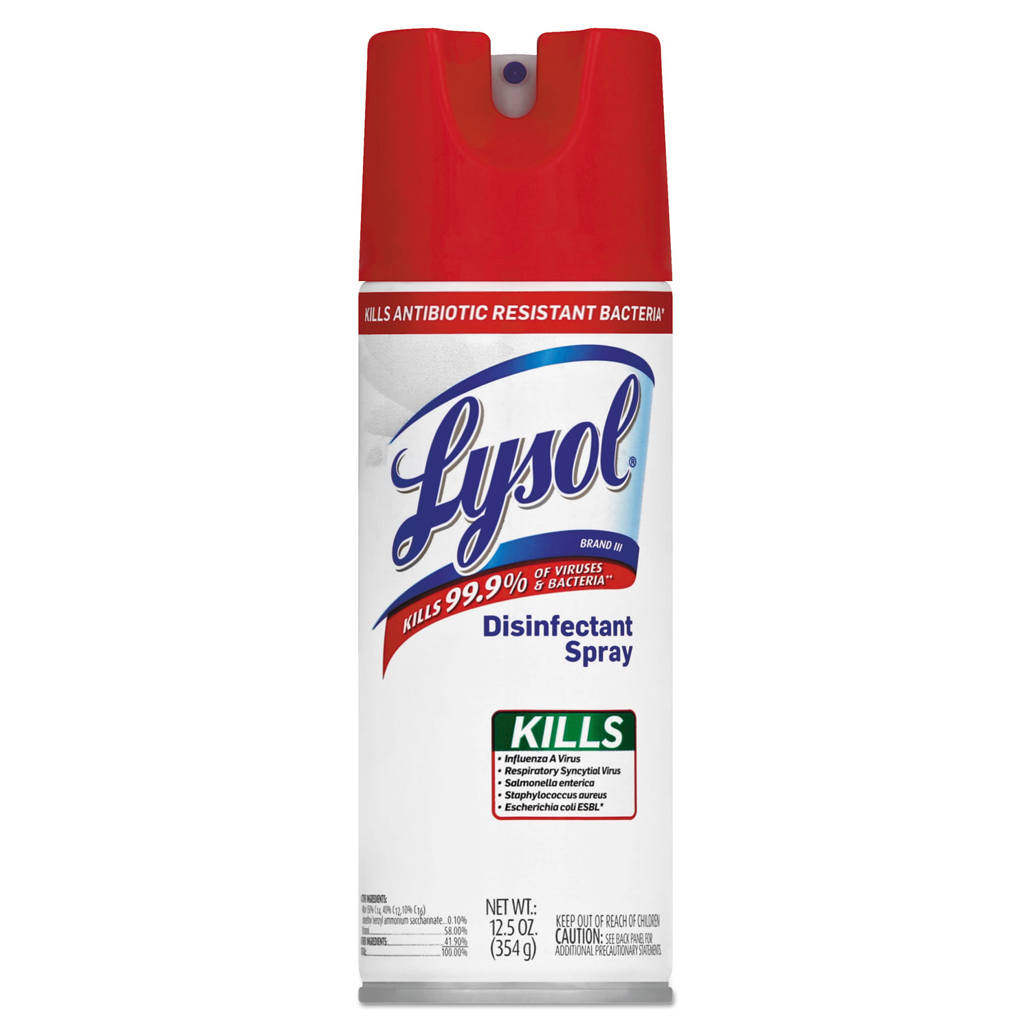 Disinfectant Spray, Unscented, 12.5 oz Aerosol, 12/Carton