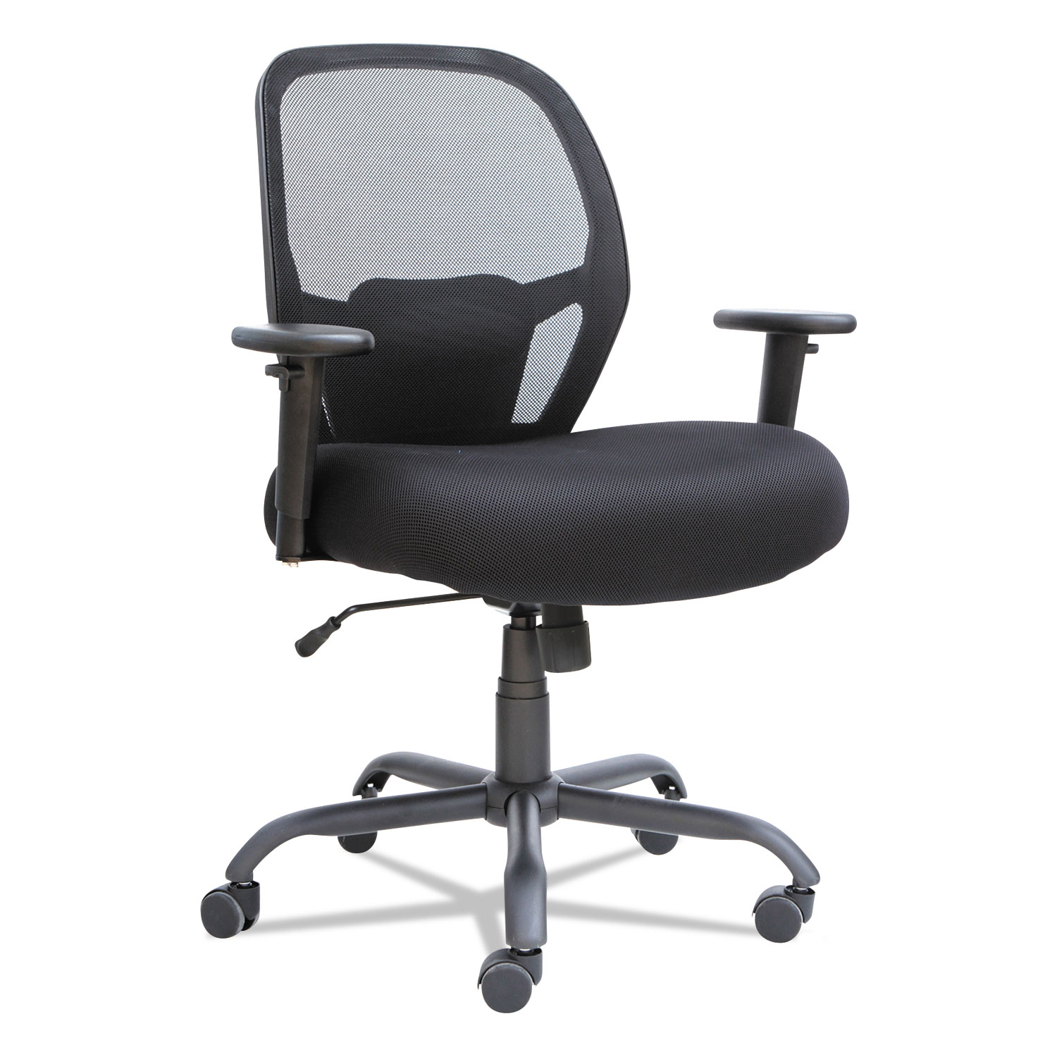  Alera ALEMX4517 Alera Merix450 Series Mesh Big and Tall Chair, Supports up to 450 lbs., Black Seat/Black Back, Black Base (ALEMX4517) 