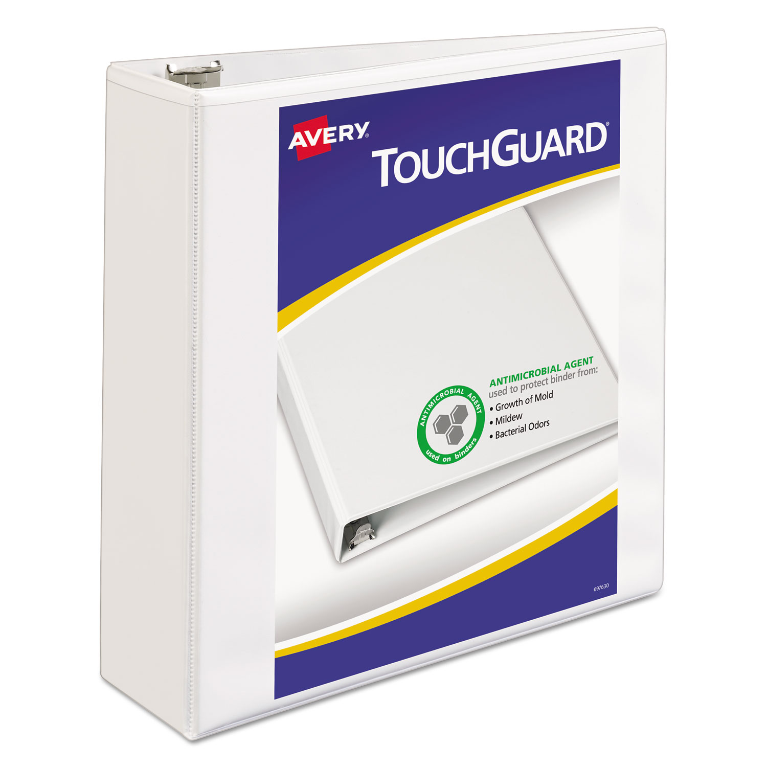  Avery 17144 TouchGuard Protection Heavy-Duty View Binders with Slant Rings, 3 Rings, 3 Capacity, 11 x 8.5, White (AVE17144) 