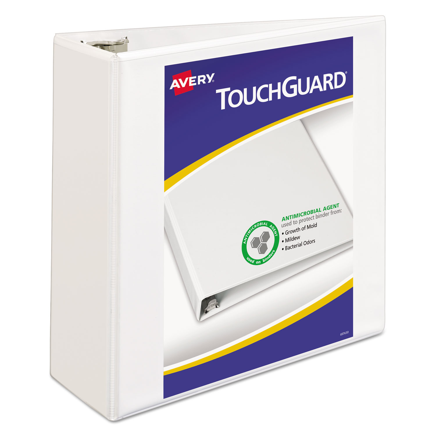  Avery 17145 TouchGuard Protection Heavy-Duty View Binders with Slant Rings, 3 Rings, 4 Capacity, 11 x 8.5, White (AVE17145) 