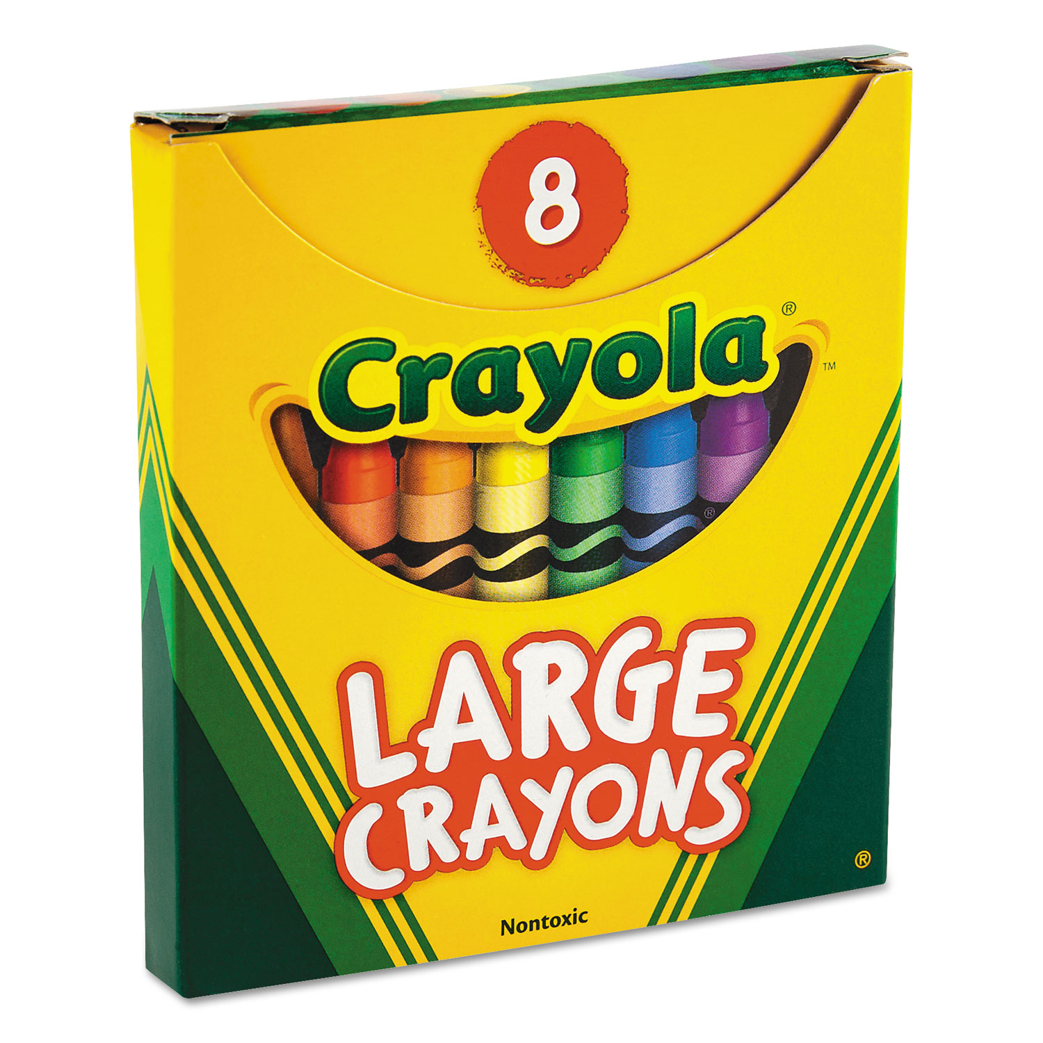 Large Crayons, Tuck Box, 8 Colors/Box - mastersupplyonline