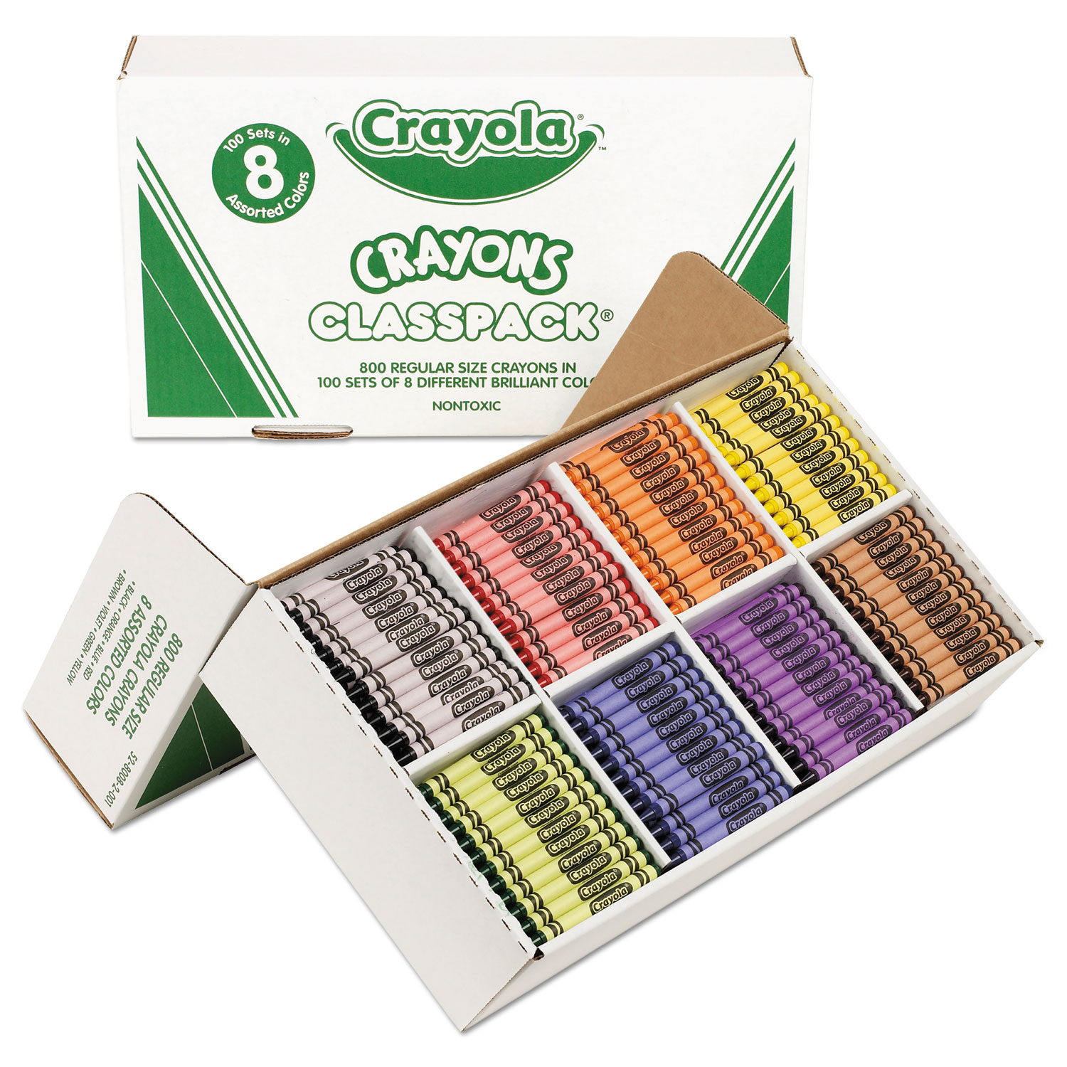 Crayola® Classpack Regular Crayons, 8 Colors, 800/Box | Mark Pack, Inc.