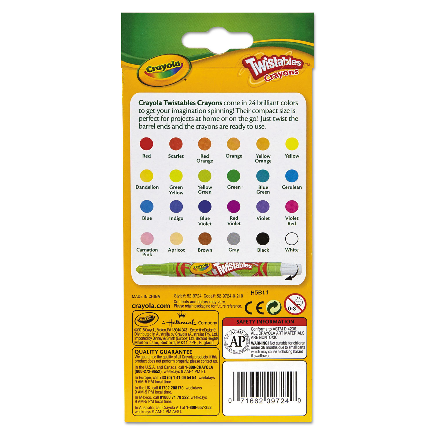 Crayola 24 Twistables Crayons Multicolor