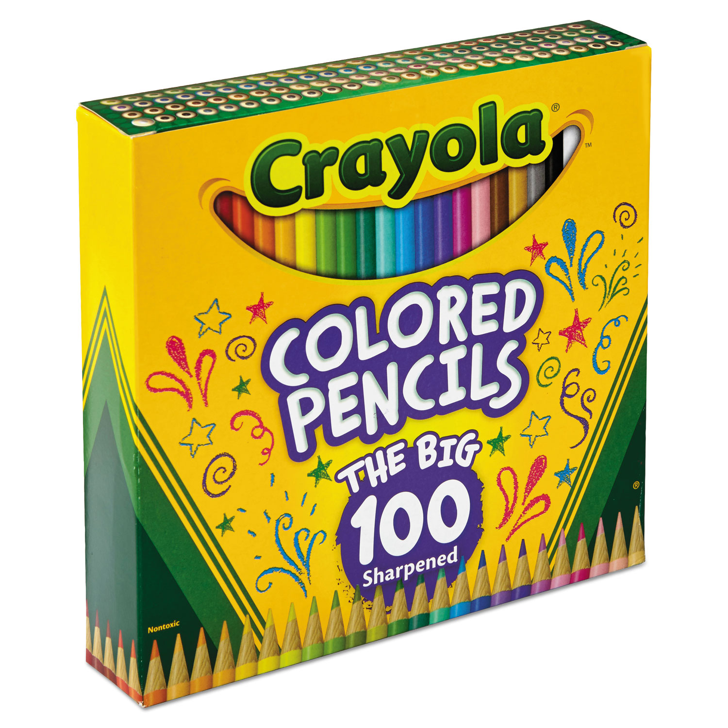 Long Barrel Colored Woodcase Pencils, 3.3 mm, 100 Assorted Colors/Set