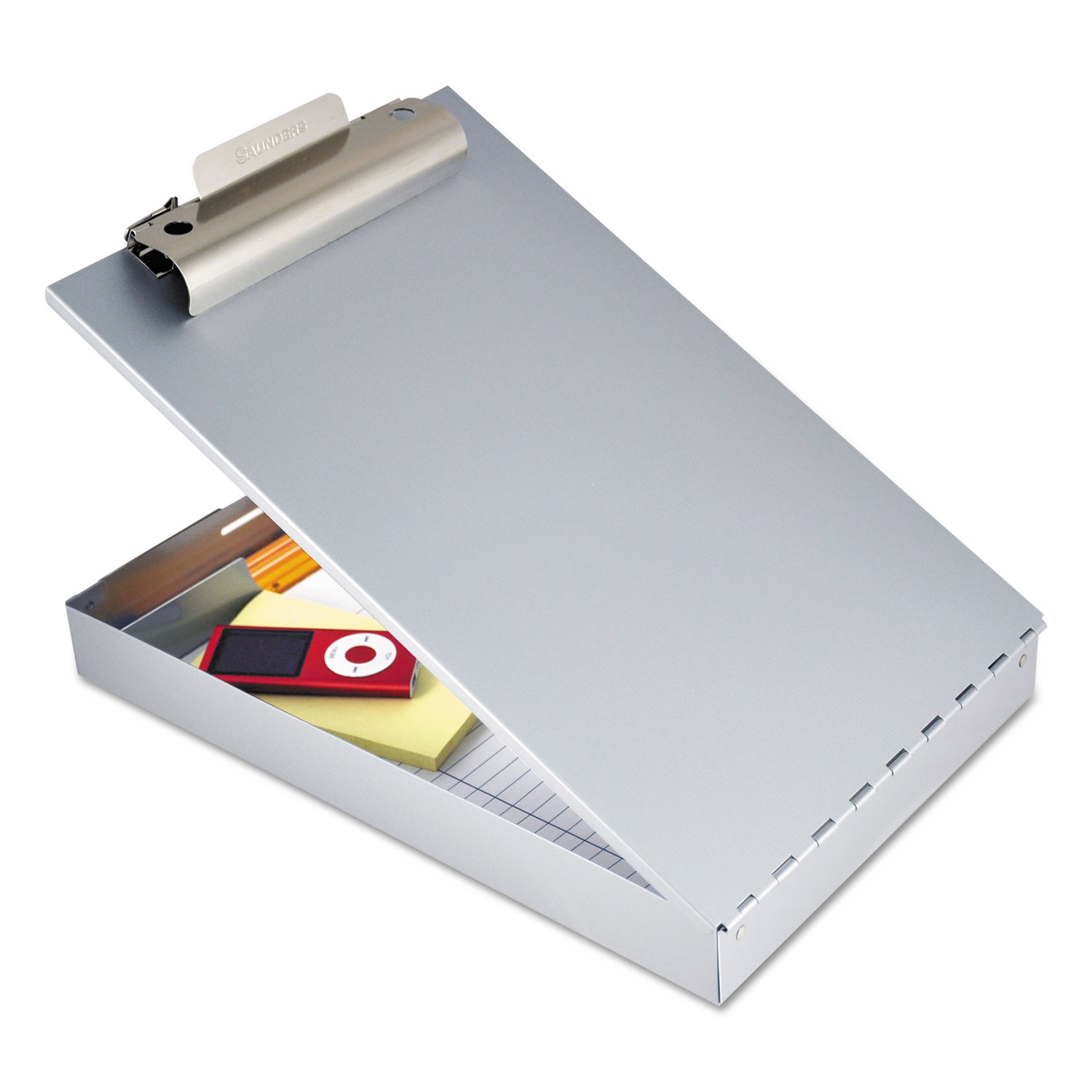 Redi-Rite Aluminum Storage Clipboard, 1" Clip Cap, Holds 8.5 x 12 Sheets, Silver