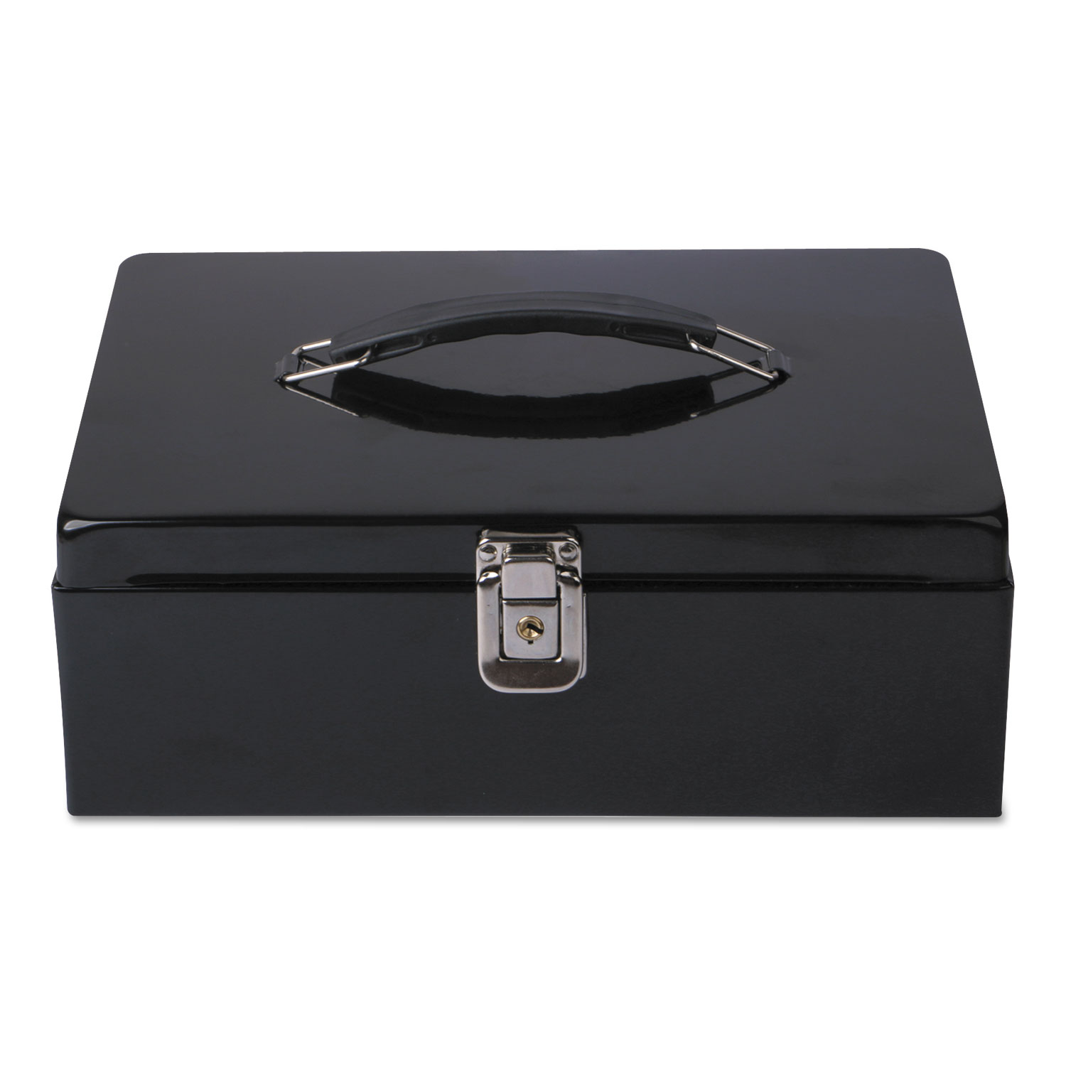 Security Box with Locking Latch, 11 x 7 3/4 x 4, Black