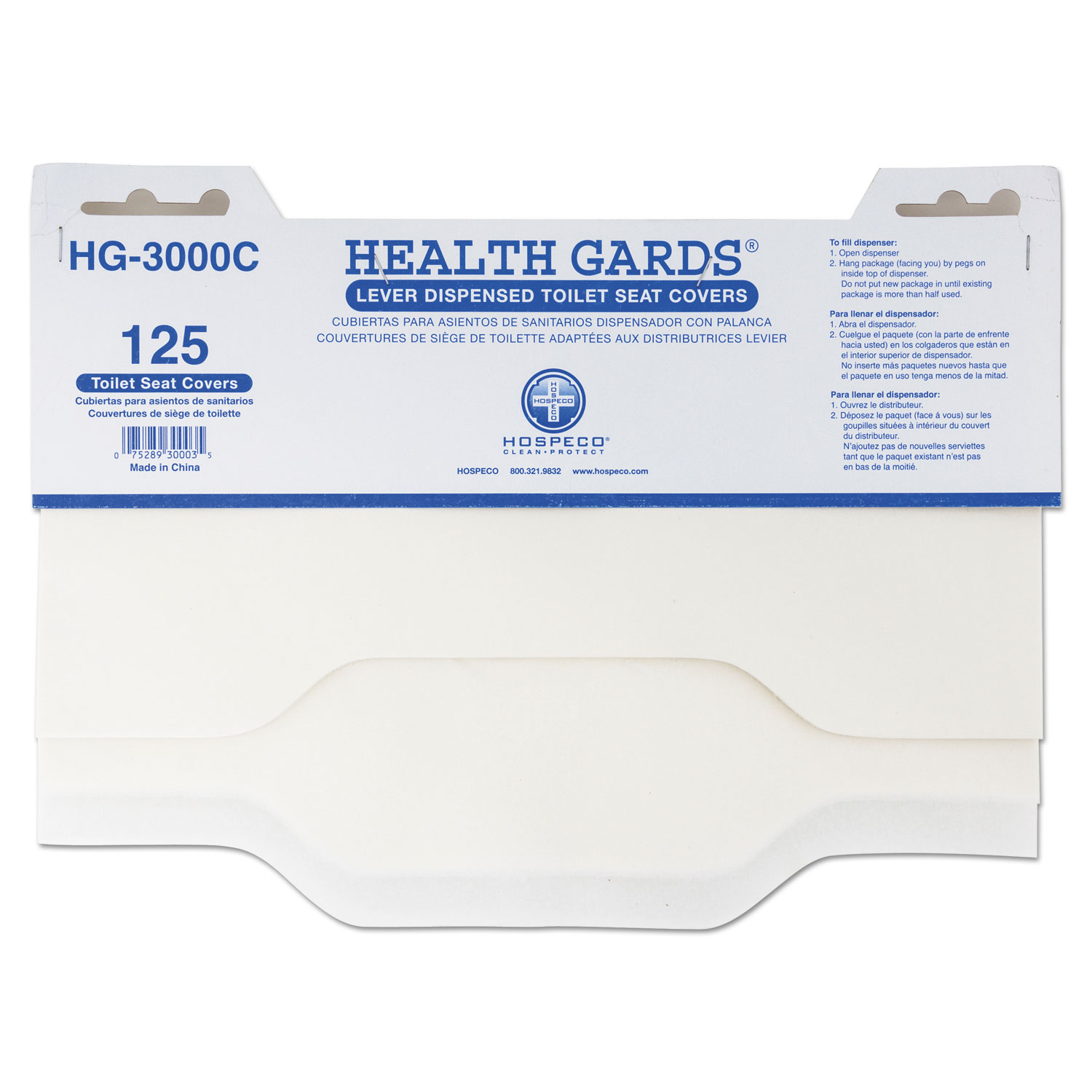  HOSPECO HG-3000C Health Gards Toilet Seat Covers, 3000/Carton (HOSHG3000C) 