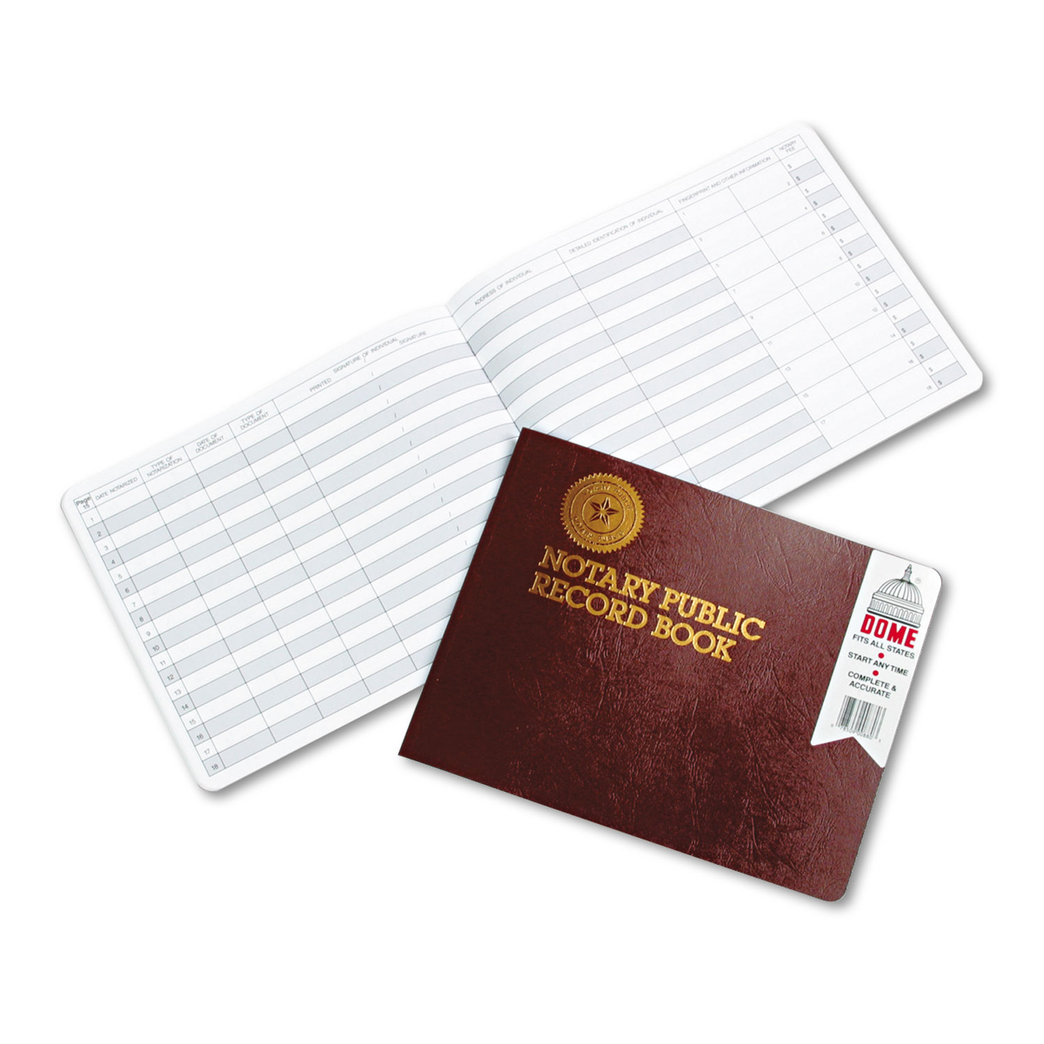 notary public record book 10 column format maroon cover 10 5 x 8 25 sheets 32 sheets book archie supply