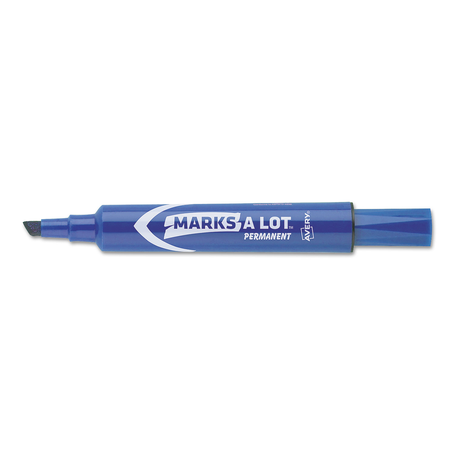  Avery 07886 MARKS A LOT Regular Desk-Style Permanent Marker, Broad Chisel Tip, Blue, Dozen (AVE07886) 