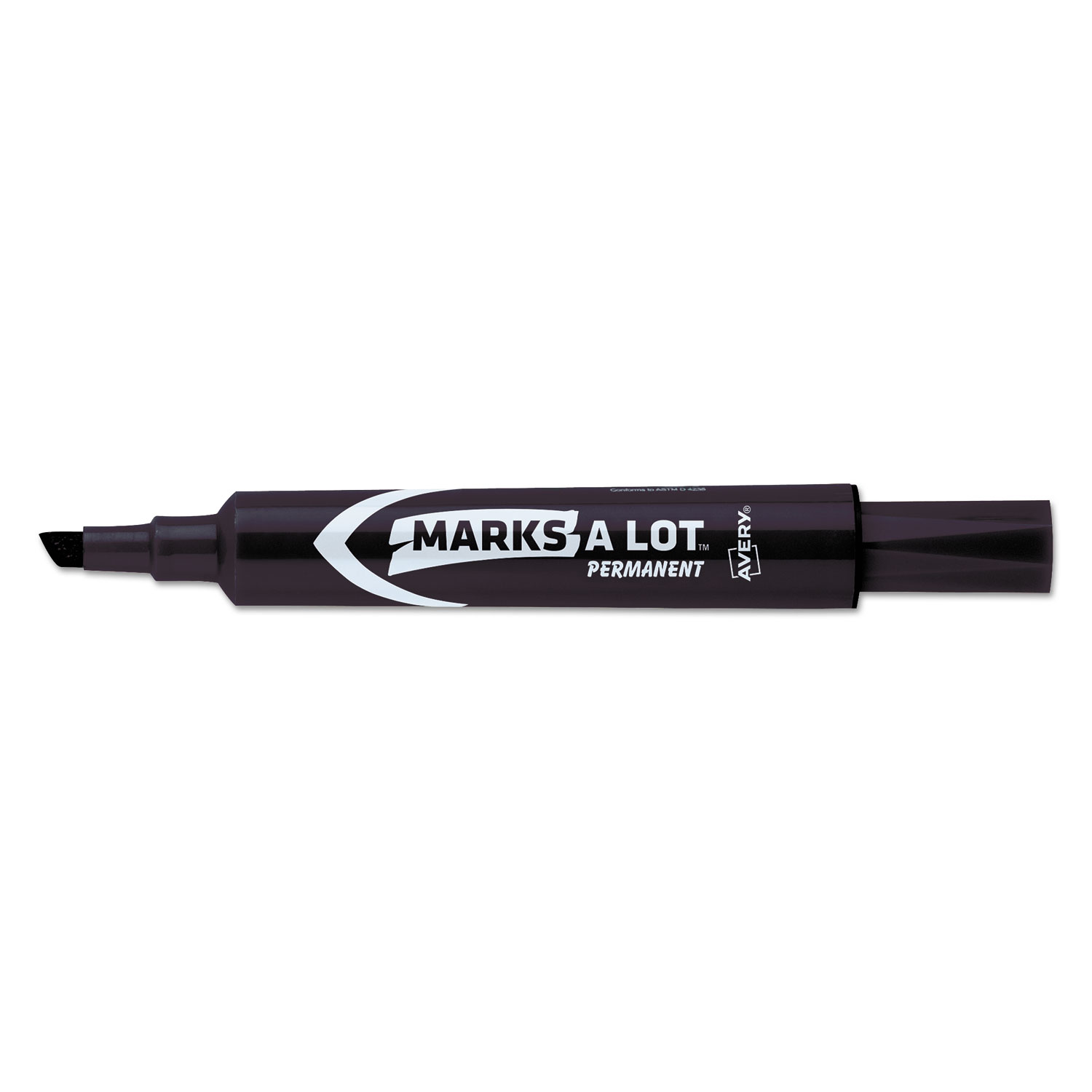  Avery 07888 MARKS A LOT Regular Desk-Style Permanent Marker, Broad Chisel Tip, Black, Dozen (AVE07888) 