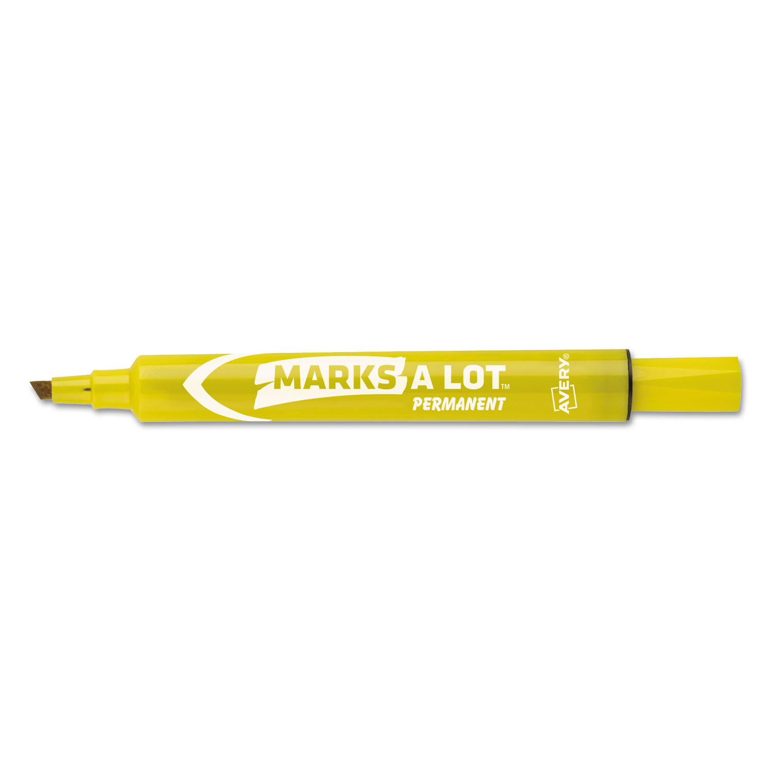 Avery 08882 MARKS A LOT Large Desk-Style Permanent Marker, Broad Chisel Tip, Yellow, Dozen (AVE08882) 