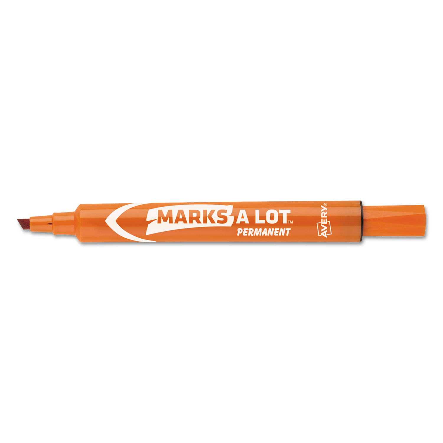  Avery 08883 MARKS A LOT Large Desk-Style Permanent Marker, Broad Chisel Tip, Orange, Dozen (AVE08883) 