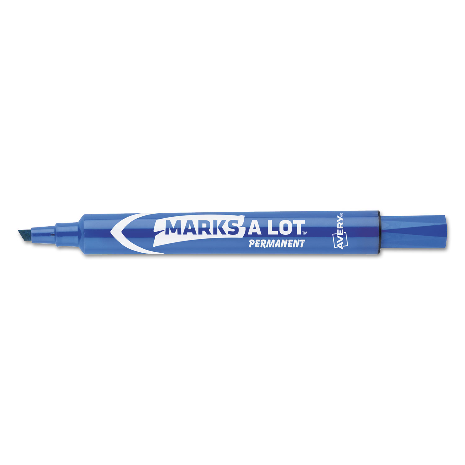  Avery 08886 MARKS A LOT Large Desk-Style Permanent Marker, Broad Chisel Tip, Blue, Dozen (AVE08886) 