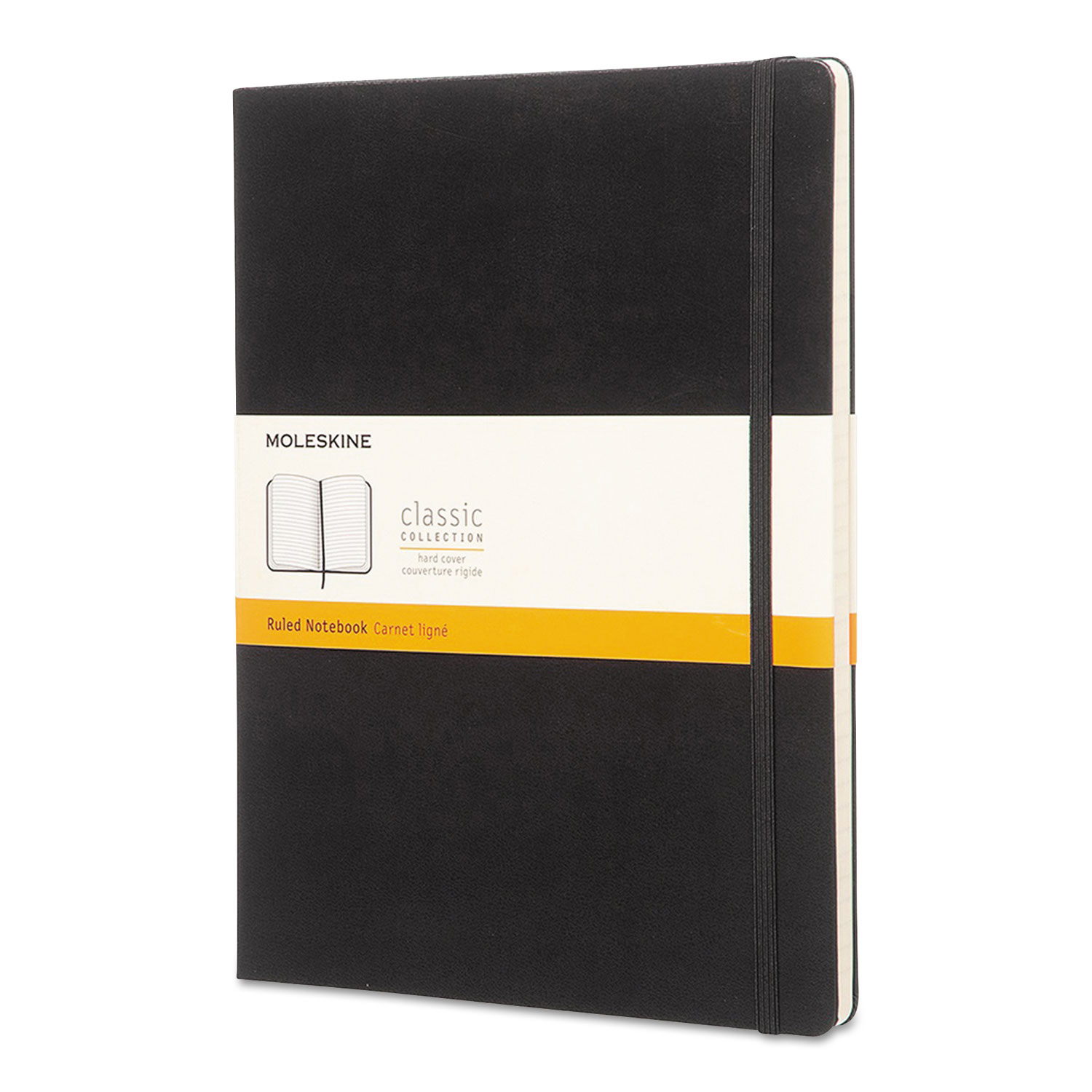 Moleskine® Classic Colored Hardcover Notebook, Narrow Rule, Black, 10 x 7.5, 192 Sheets