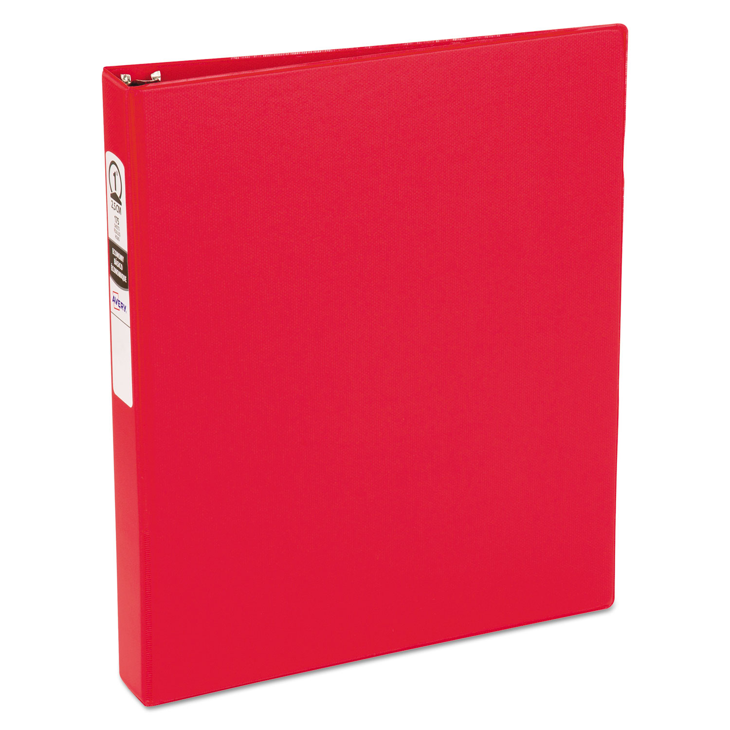 Economy Non-View Binder with Round Rings, 3 Rings, 1" Capacity, 11 x 8.5, Red