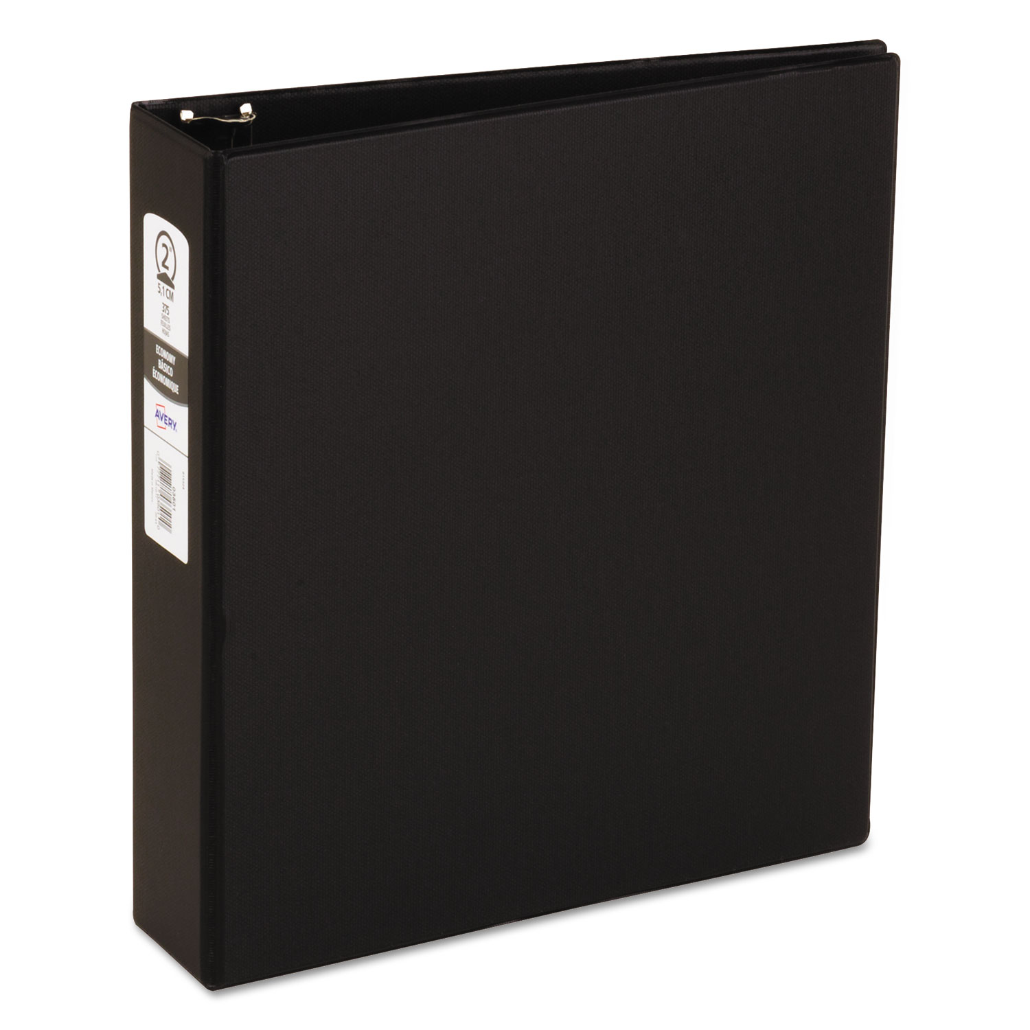 Economy Non-View Binder with Round Rings, 3 Rings, 2" Capacity, 11 x 8.5, Black