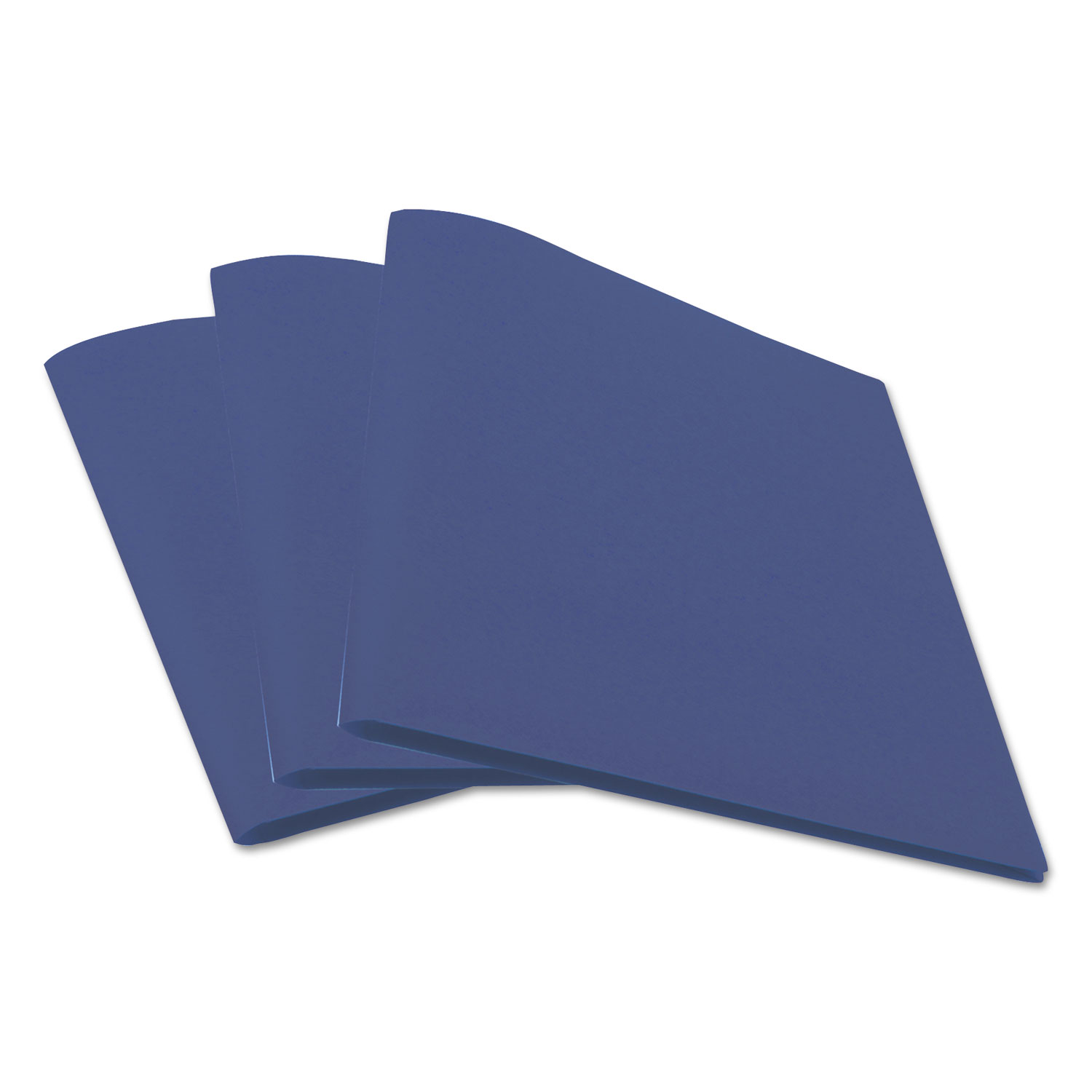 Two-Pocket Plastic Folders, 11 x 8 1/2, Royal Blue, 10/Pack