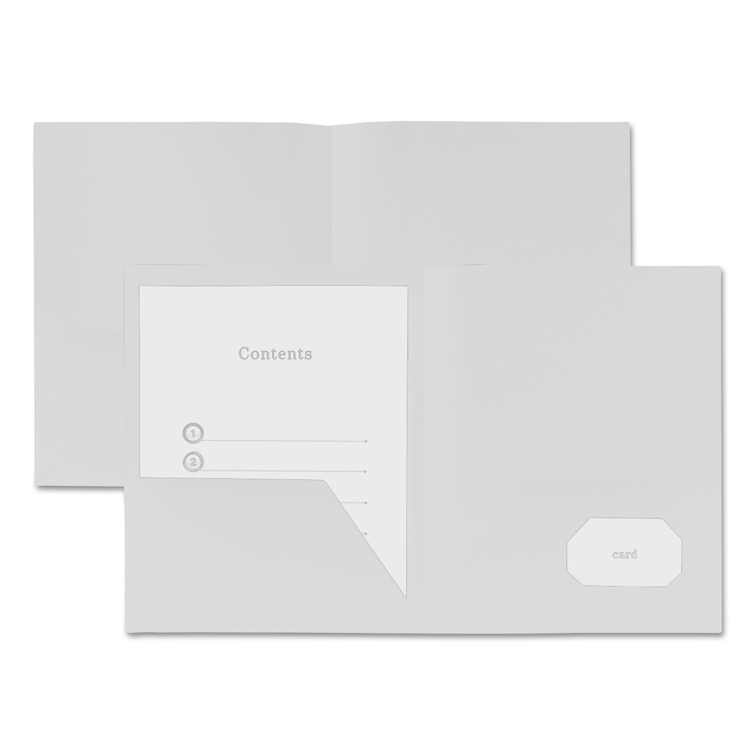 Two-Pocket Plastic Folders, 11 x 8 1/2, White, 10/Pack