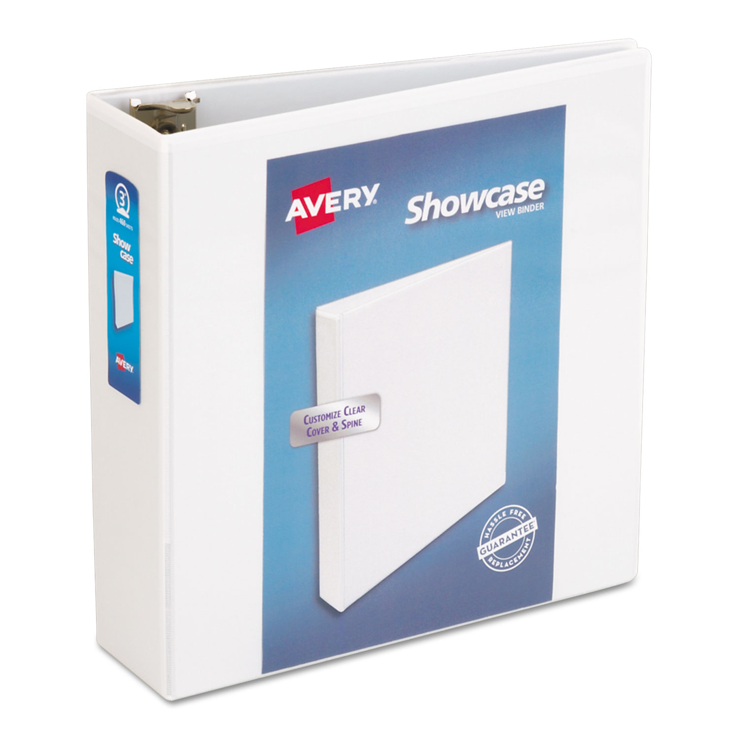  Avery 19751 Showcase Economy View Binder with Round Rings, 3 Rings, 3 Capacity, 11 x 8.5, White (AVE19751) 