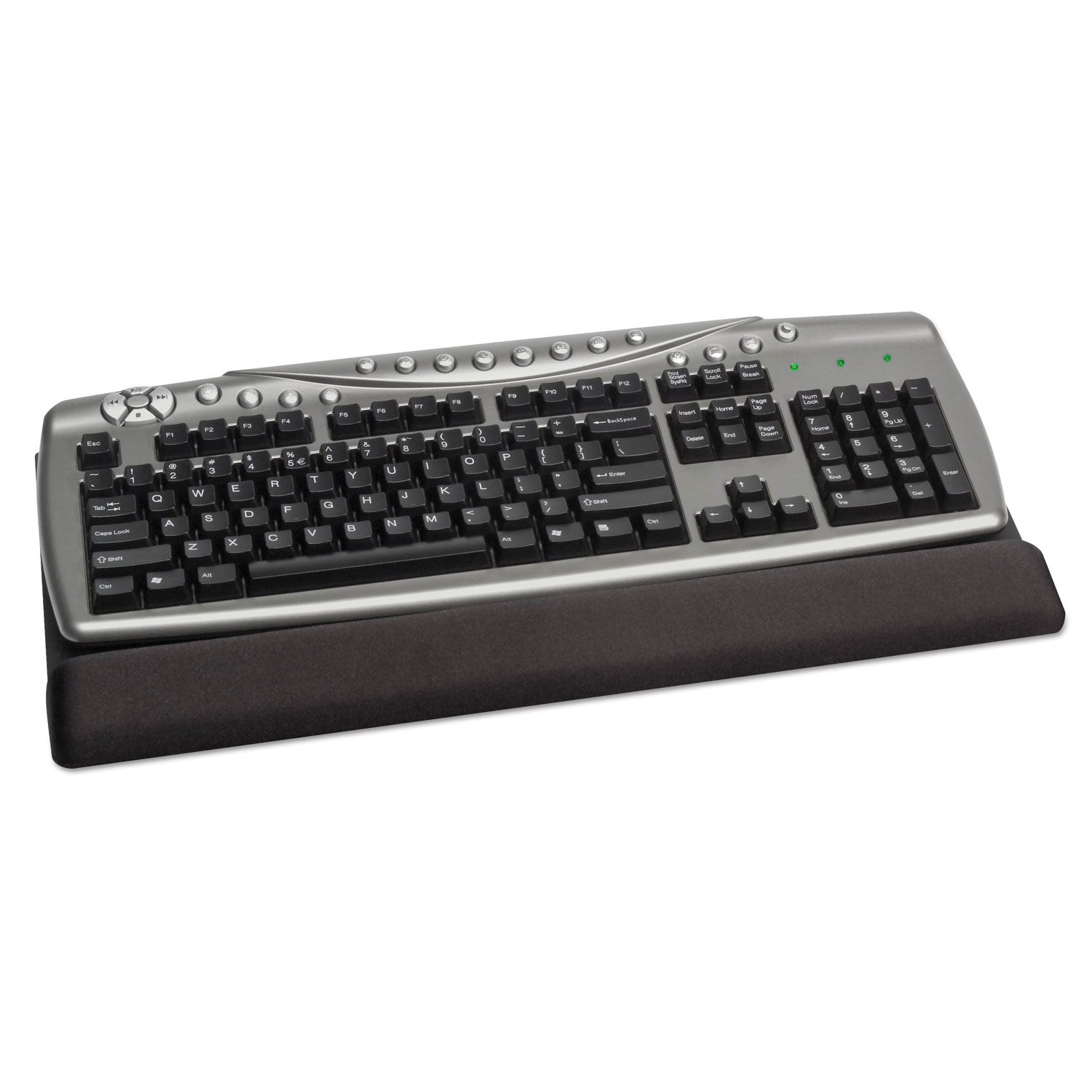Keyboard Wrist Rest, Memory Foam, Non-Skid Base, 19 x 10-1/2 x 1, Black