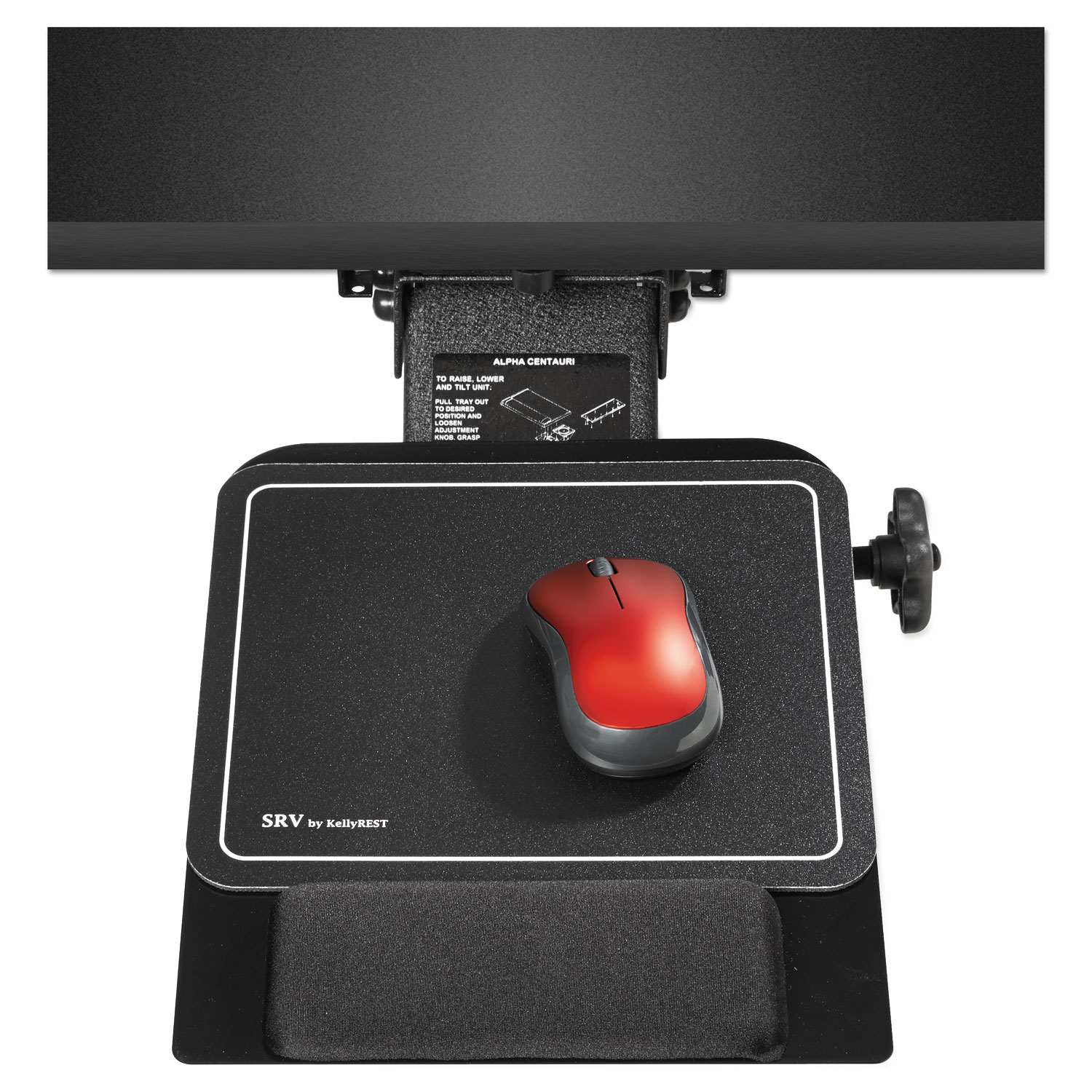 Adjustable Under Desk Mount Mouse Platform, 9-1/2 x 11, Black