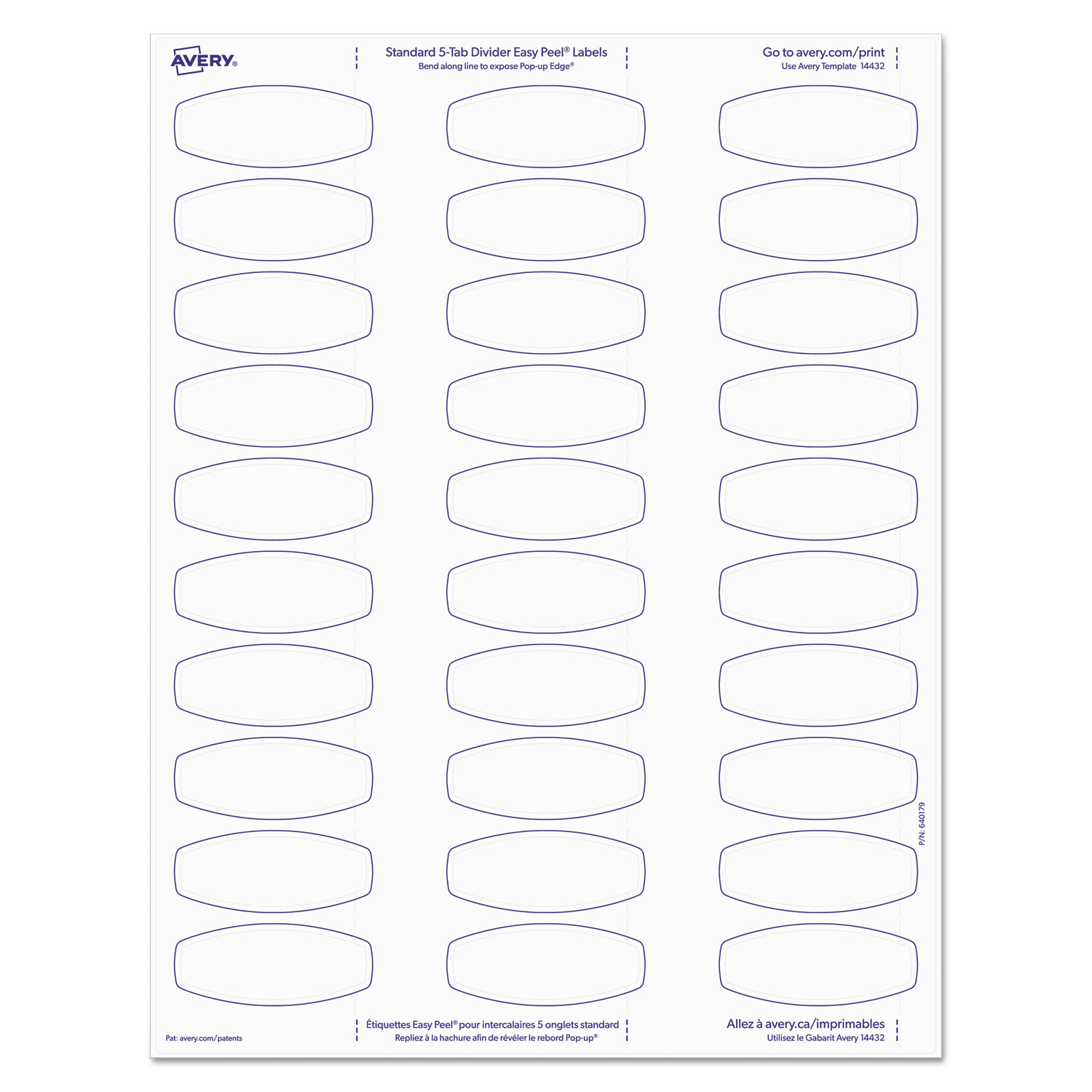 Big Tab Printable White Label Tab Dividers, 5-Tab, Letter, 20 per pack ...