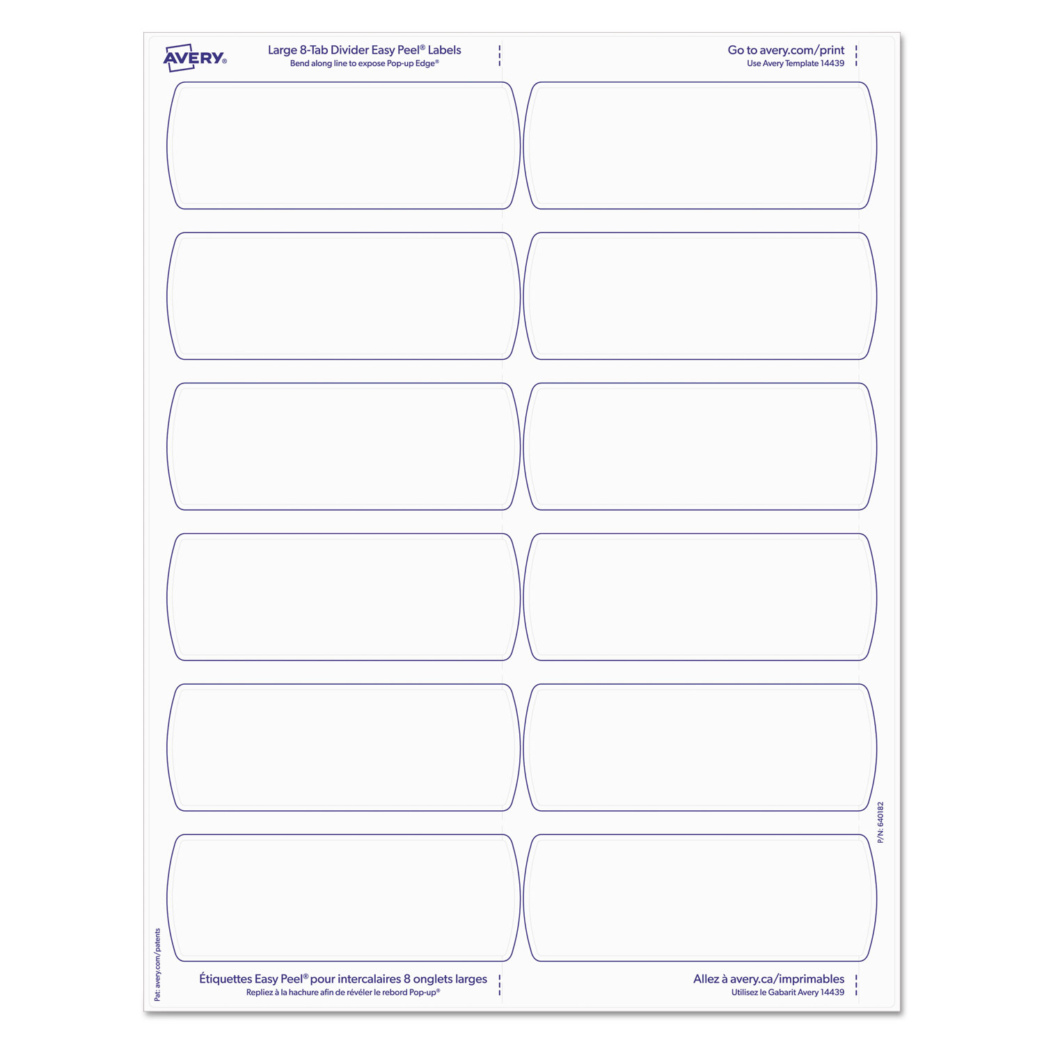 Avery® Big Tab Printable Large White Label Tab Dividers, 8Tab, Letter