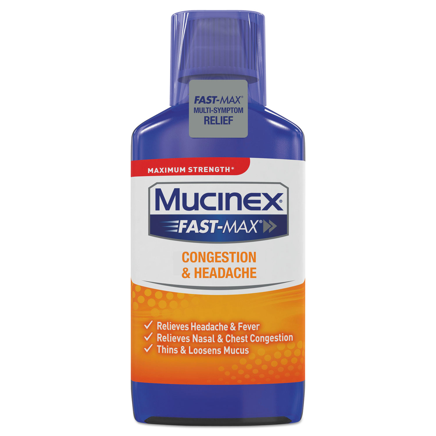  Mucinex 63824-01665 Maximum Strength Fast Max Cold & Sinus, 6oz Bottle, (RAC01665) 