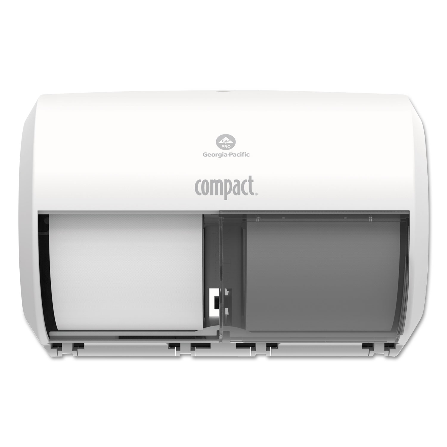  Georgia Pacific Professional 56797A Compact Coreless Side-by-Side 2-Roll Tissue Dispenser, 11.31 x 7.69 x 8, White (GPC56797A) 