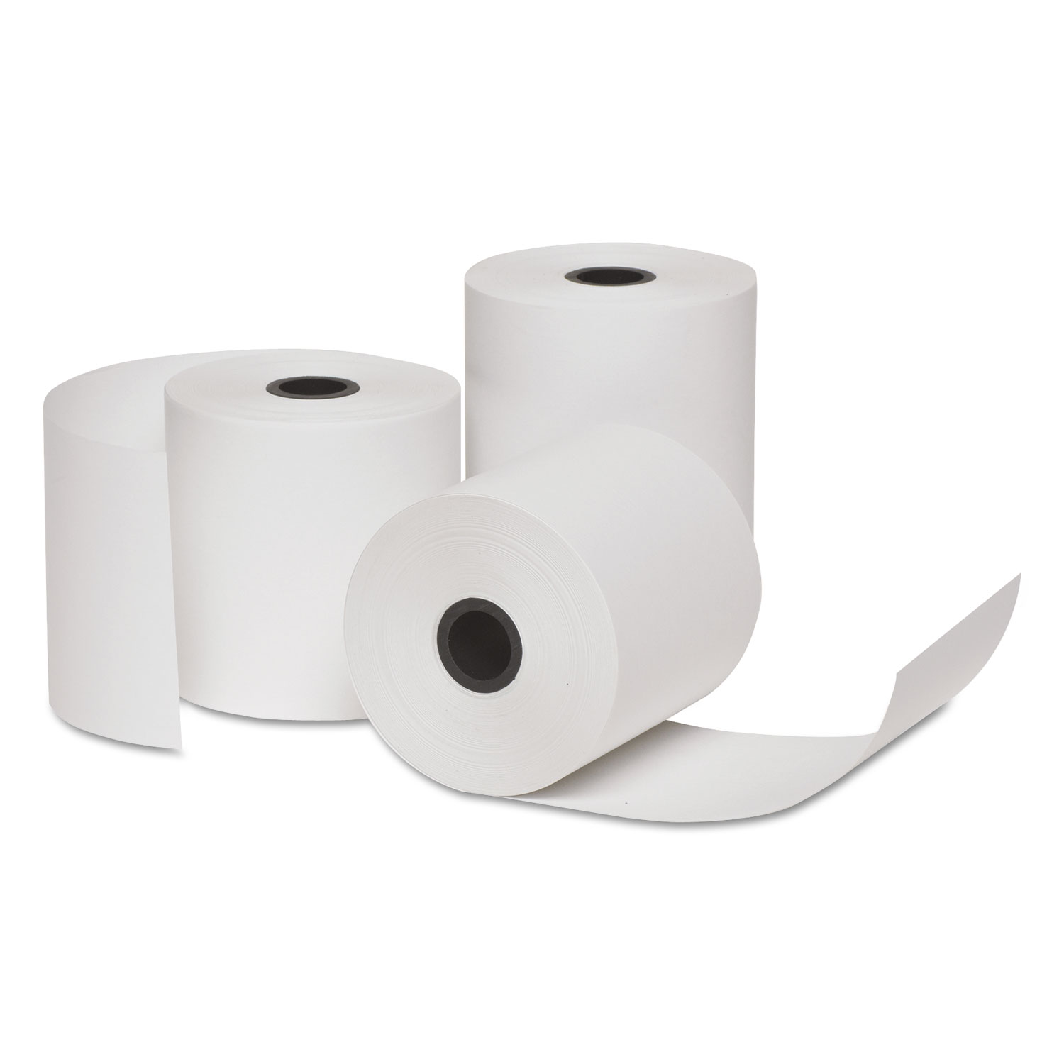 Universal Direct Thermal Print Paper Rolls, 0.38 Core, 4.38 x 127ft, White, 50/Carton