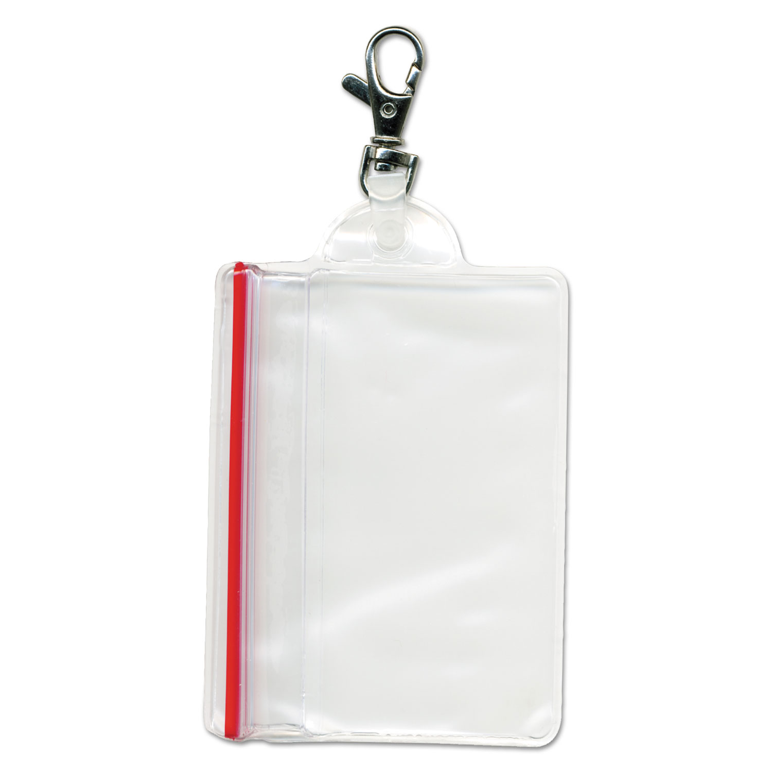 Sealable Holder with Lobster Claw, 2 1/2 x 3 3/4, Vertical, Clear, 25 per Pack